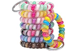 Pack of 8 Stretchy Coil Key Rings