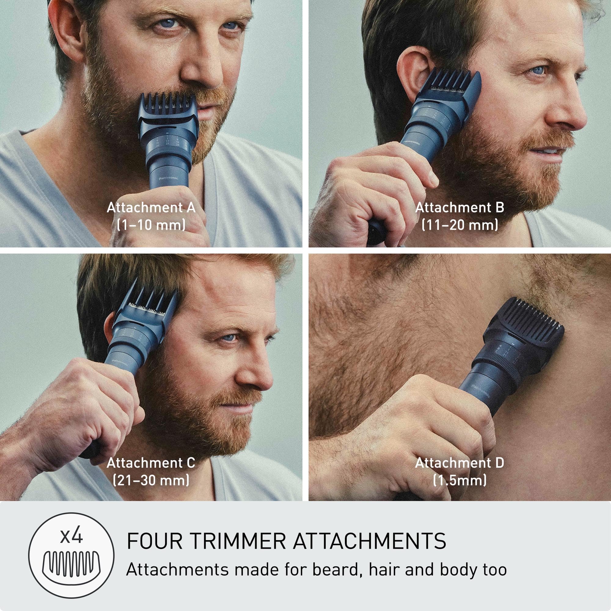 Panasonic MultiShape Defined Trim and Shave Kit, with Beard, Hair and Body Trimmer and Adjustable Trim Dial, 3-Blade Men’s Electric Razor, Easy-Clean Customizable Grooming Kit - ER-Defined