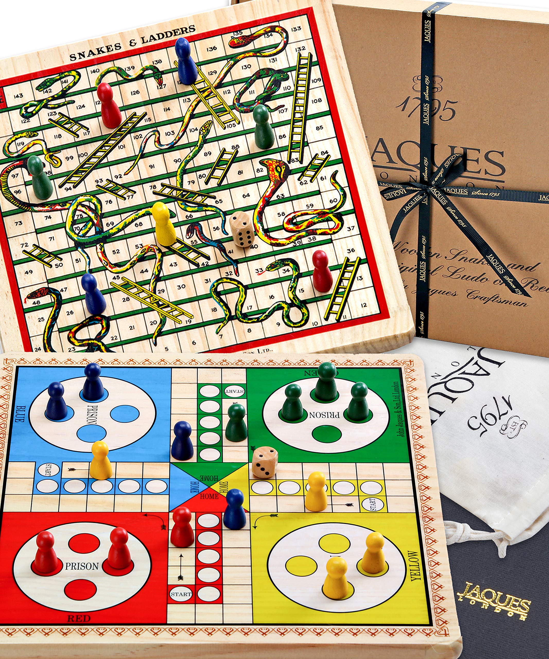 Buy Jaques of London 2 in 1 Snakes and Ladders Game with Ludo Board