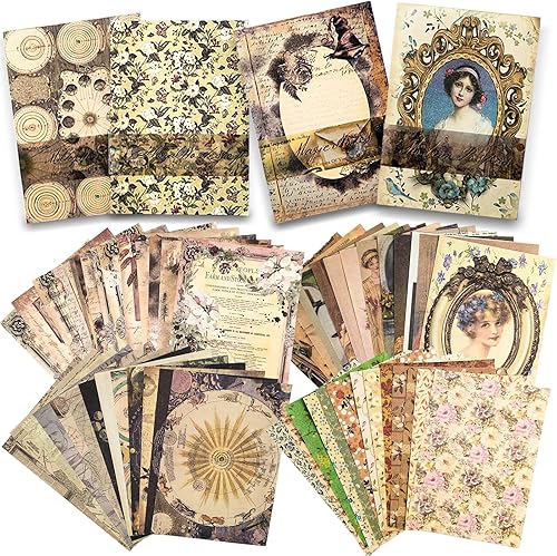 400 hojas de papel para álbumes de recortes, suministros vintage para álbumes de recortes, papel de manualidades, papel de diario basura, papel de