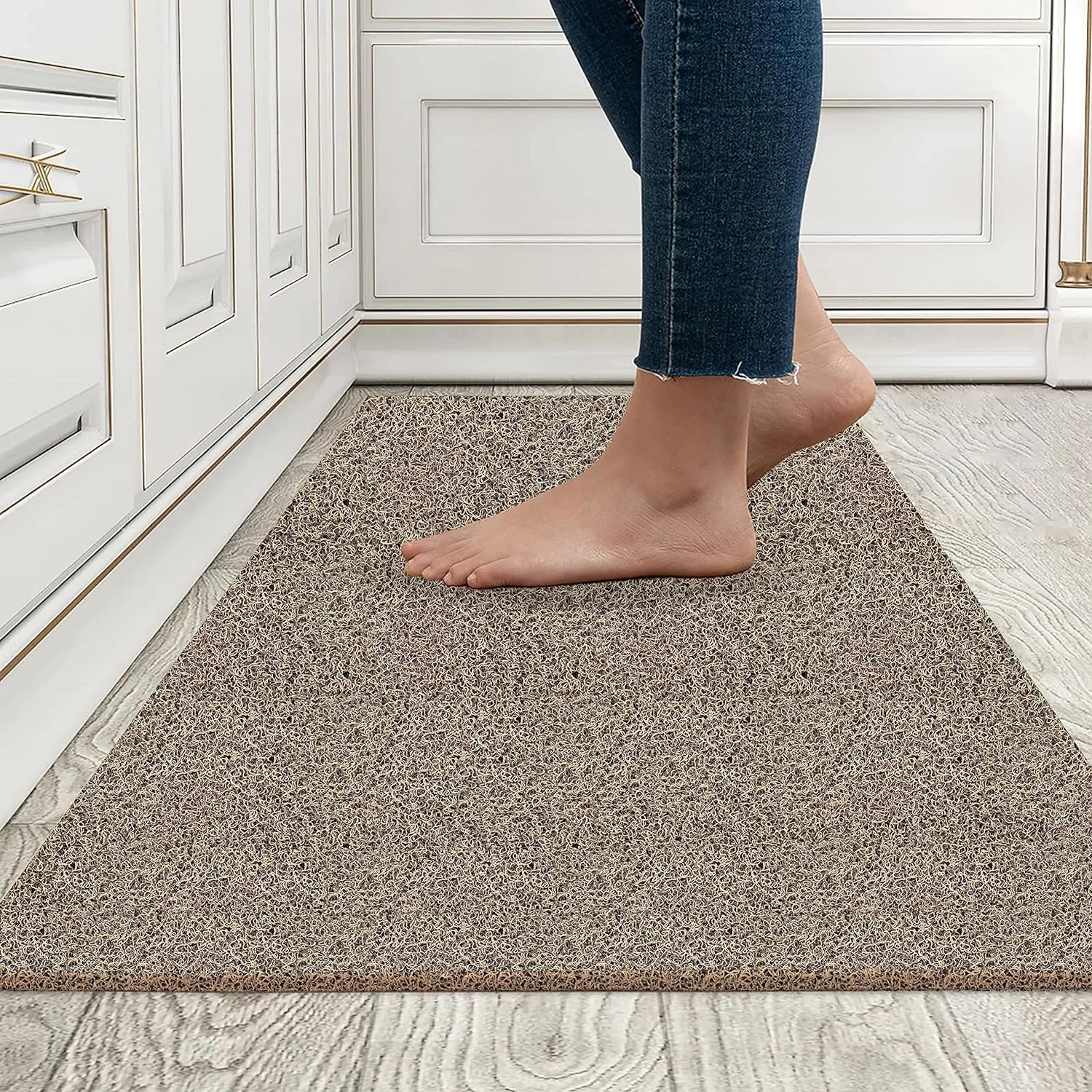 Cushion Noodle Mat for Home Entrance, Heavy Indoor Outdoor Anti Slip PVC Floor Mat for Bedroom, Kitchen, for Bathroom, Doors, Office, Door Mat, Bath Mat (2 x 3 Ft, Beige)-image-42