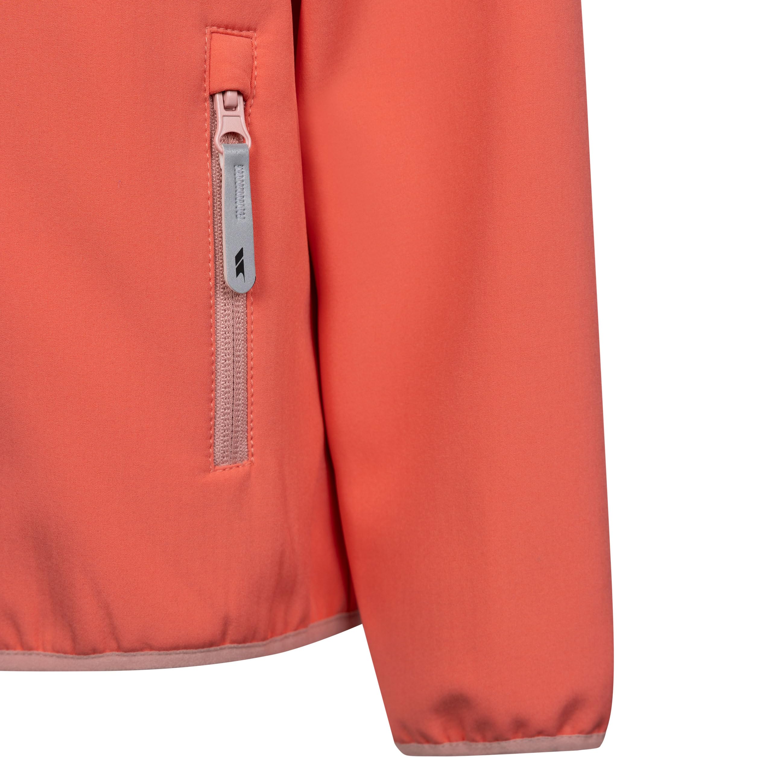 Trespass Dziecięca kurtka softshell Belmoon - Grown on Hood, odblaskowa lamówka, 2 kieszenie na zamek błyskawiczny, lamówki do wiązania, dzianinowa powłoka, 95% poliester, 5% elastan