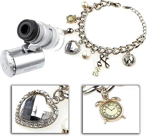 Miniatura 6 de 60X Mini Illuminated Jeweler - Lupa de lente UV LED con paquete minorista Kare and Kind (60X)