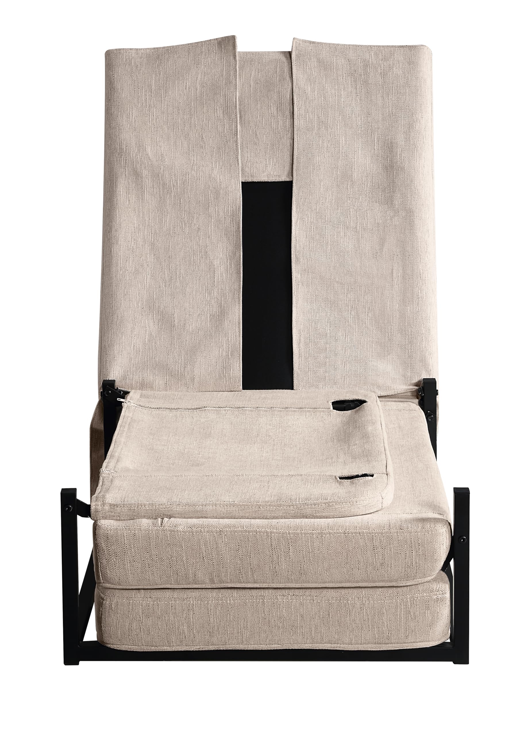 Atlantic Home Collection Finn Sgabello Trasformabile In Lettino E Poltrona Relax, Rivestimento In Cord, 100x70x43 Cm - 4