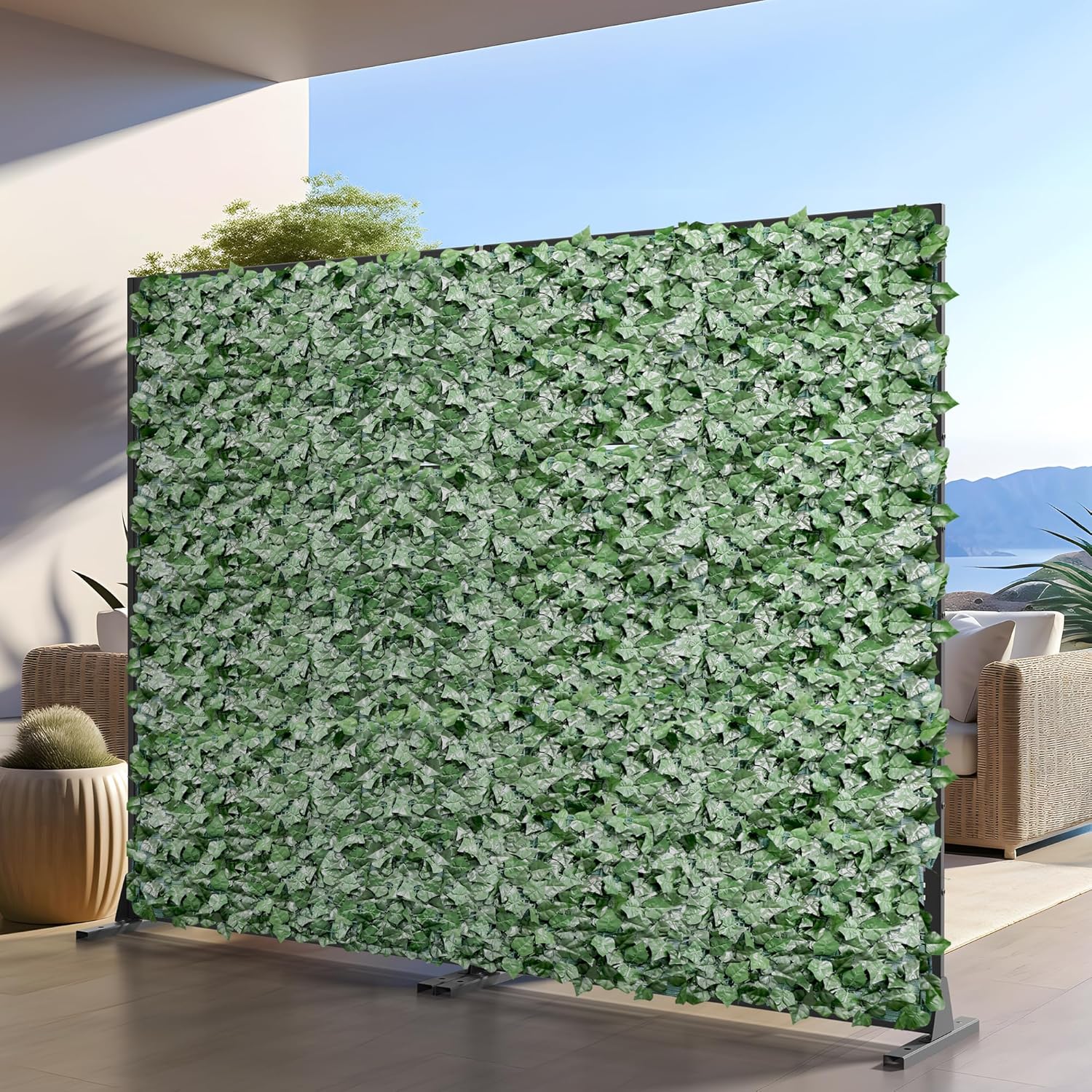 Coarbor 4' x 12' Faux Ivy Privacy Fence Screen Cover with Mesh Artificial Leaf Vine Hedge Outdoor Decor for Outdoor Garden Backyard 1 Pack