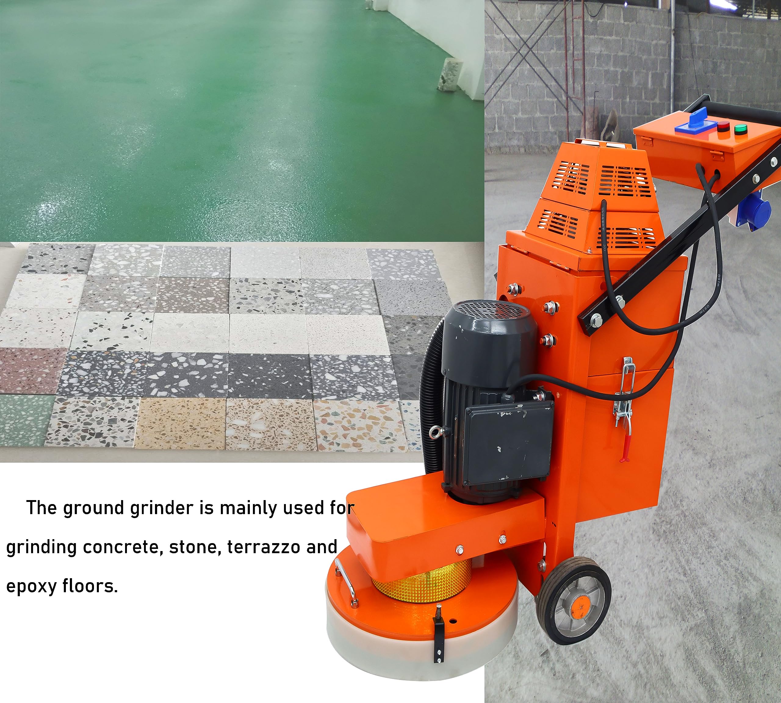 BREVELTION Concrete Floor Grinder Cement Ground Grinder Grinding