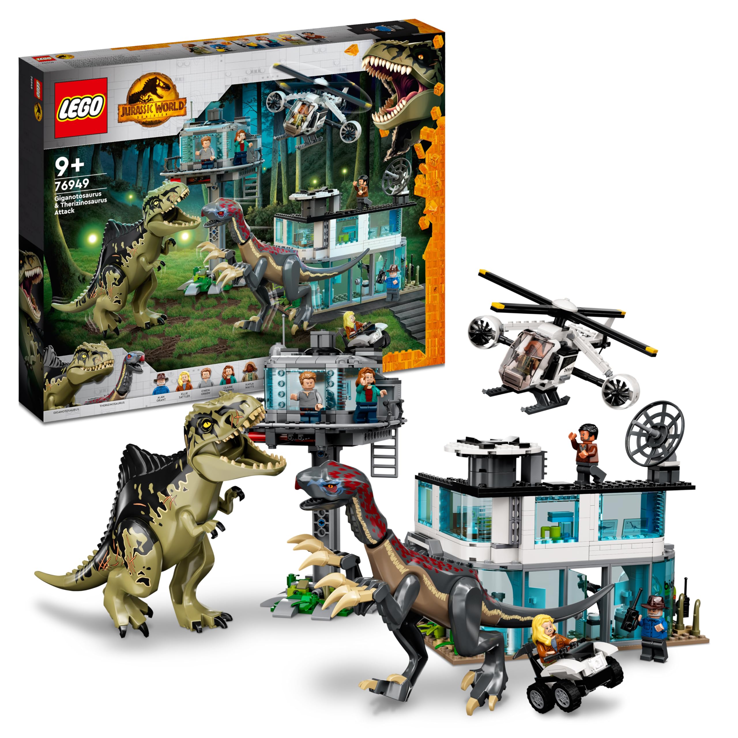 Jurassic World Giganotosaurus & Therizinosaurus Attack 76949 Building Kit; Fun Toy for Kids Aged 9