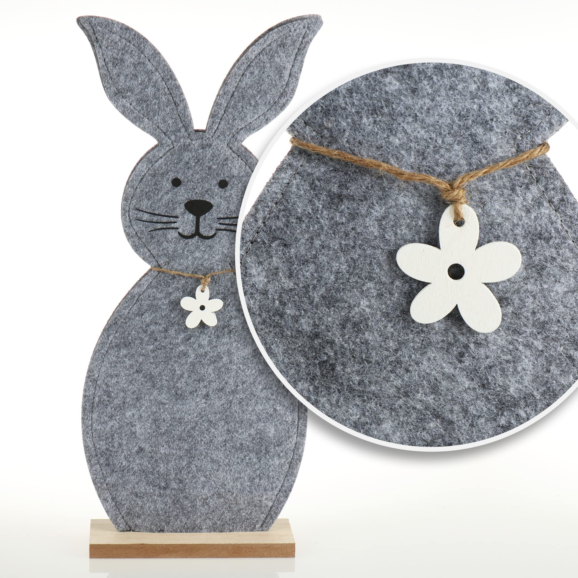 com-four® 12x Deko Aufsteller für Ostern, Niedliche Filz-Osterhasen