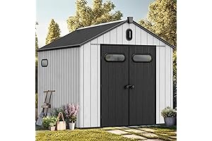 8x10 Resin Outdoor Storage Shed with Floor and Lockable Door