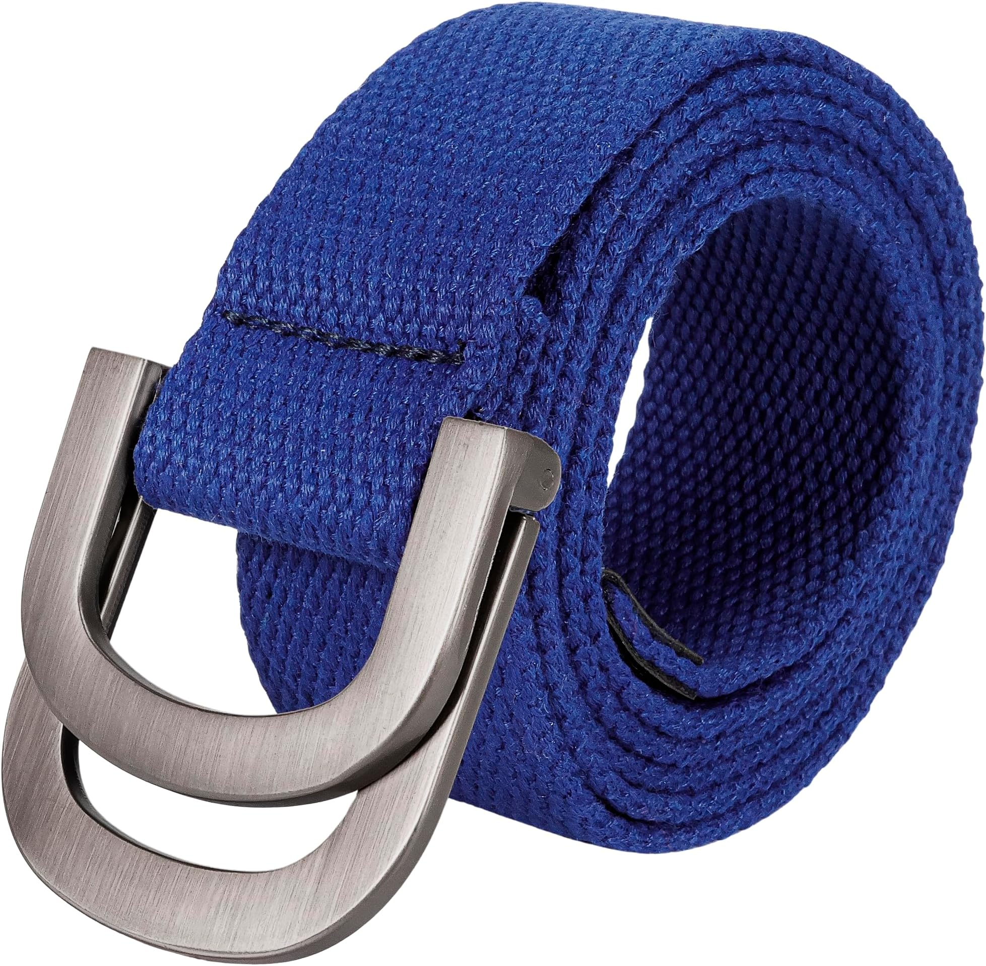 Double D-Ring Durable Nylon Canvas Metal Buckle Web Belt, Colorful Adjustable Hiking Webbing Loop Belts for Men Women