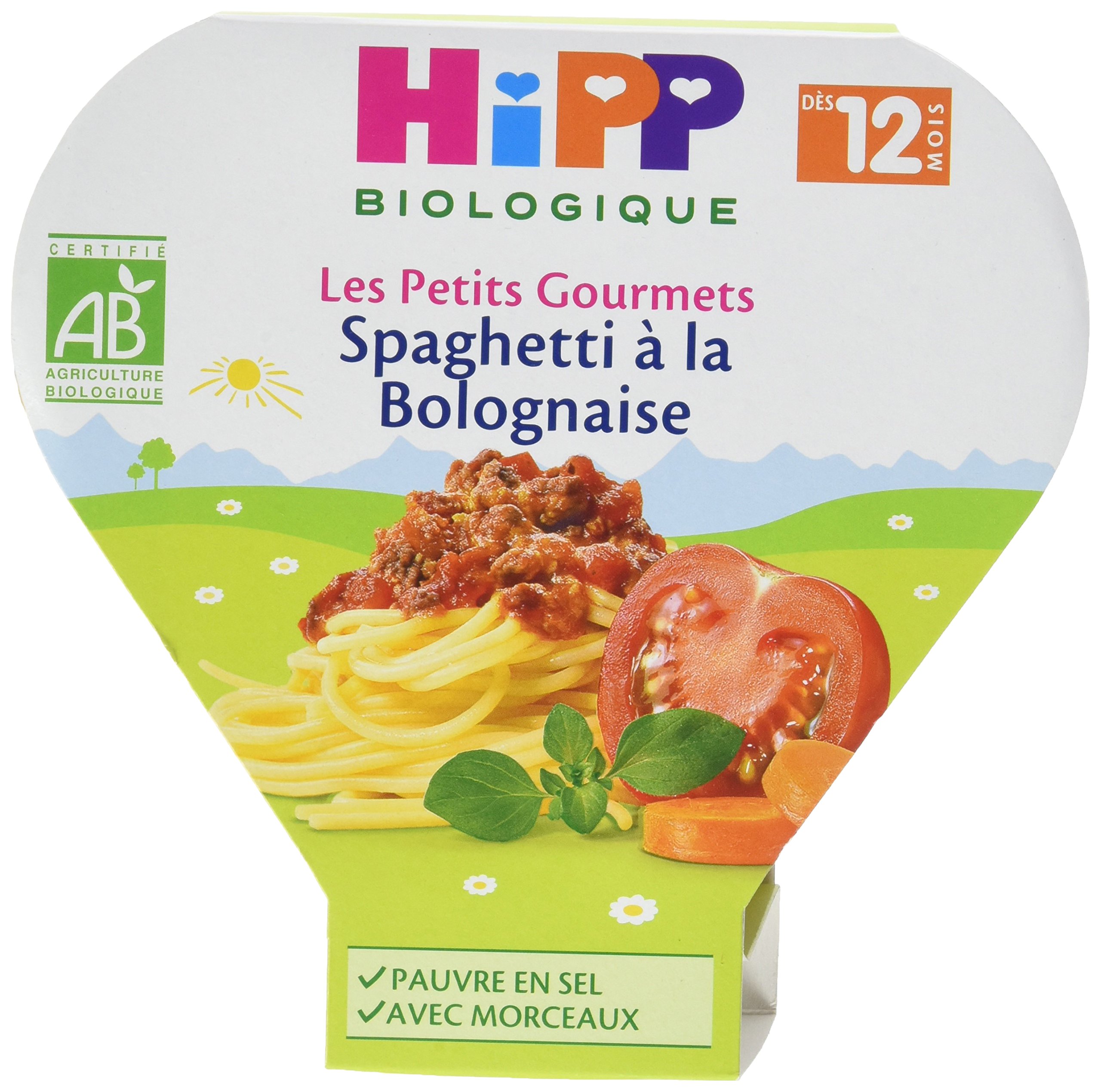 HiPP Biologique Spaghetti à la Bolognaise assiette 230 g dès 12 mois