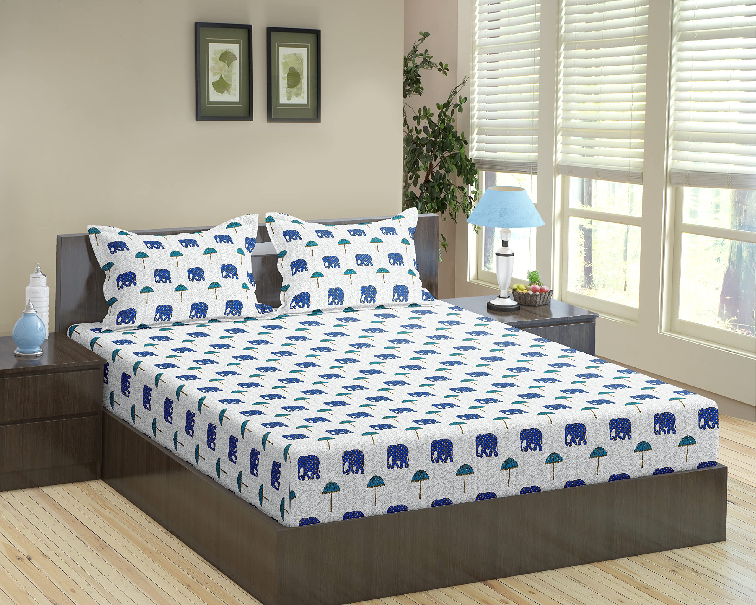 Cotton King Size Fitted Bed Sheet Set -13 Cotton King Size Fitted Bed Sheet Set -13