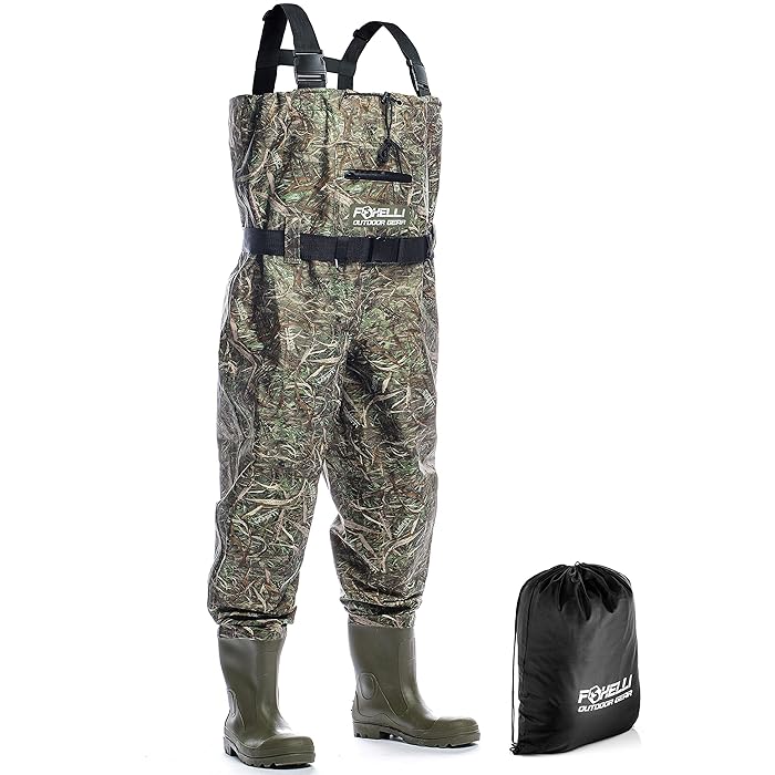 Buy Foxelli Nylon Chest Waders Camo Fishing Waders for Men with Boots