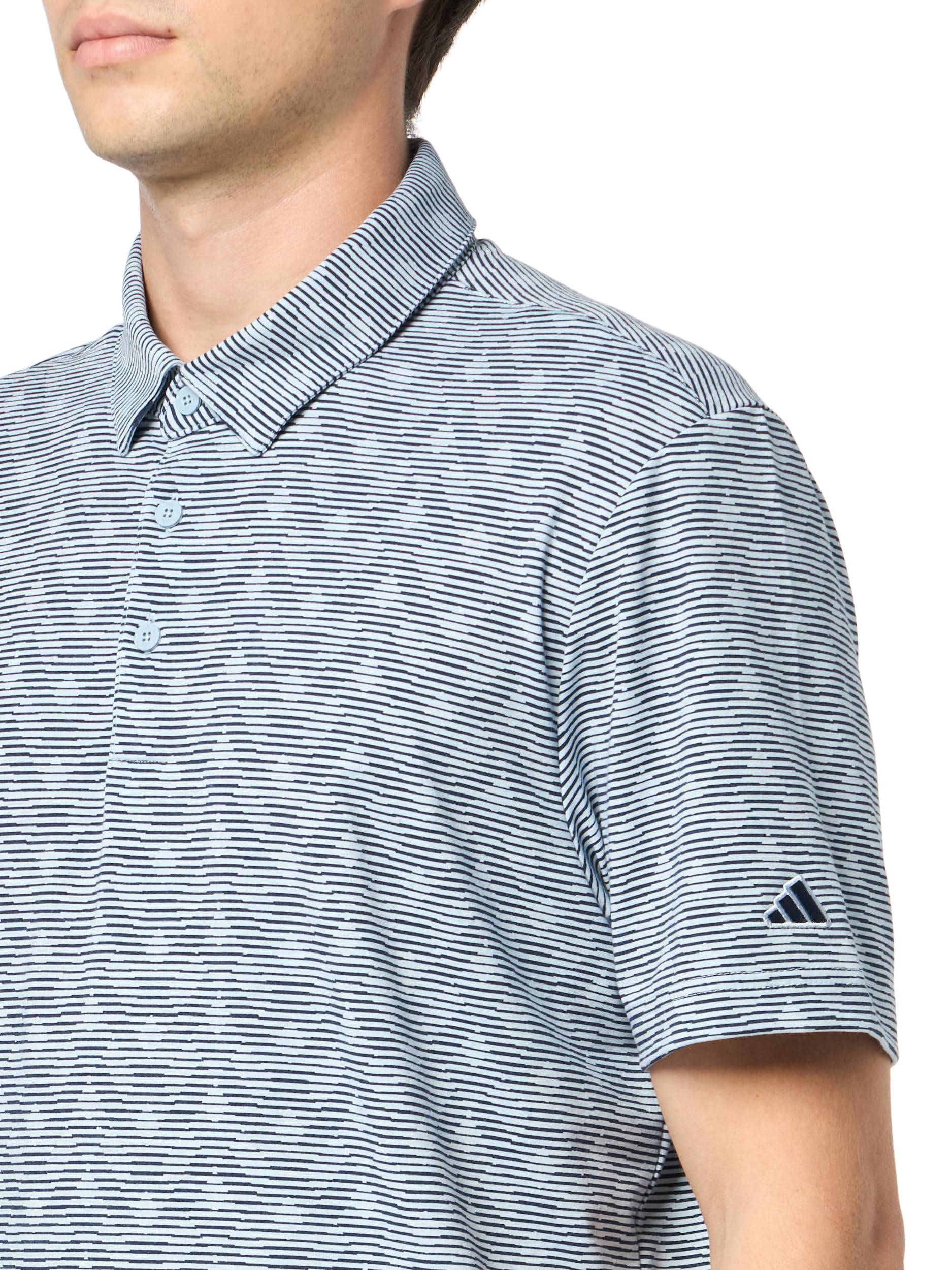adidas Męska koszulka polo w paski z nadrukiem Go-to z nadrukiem w paski (1 opakowanie), Wonder Blue Melange/Collegiate Navy, XL