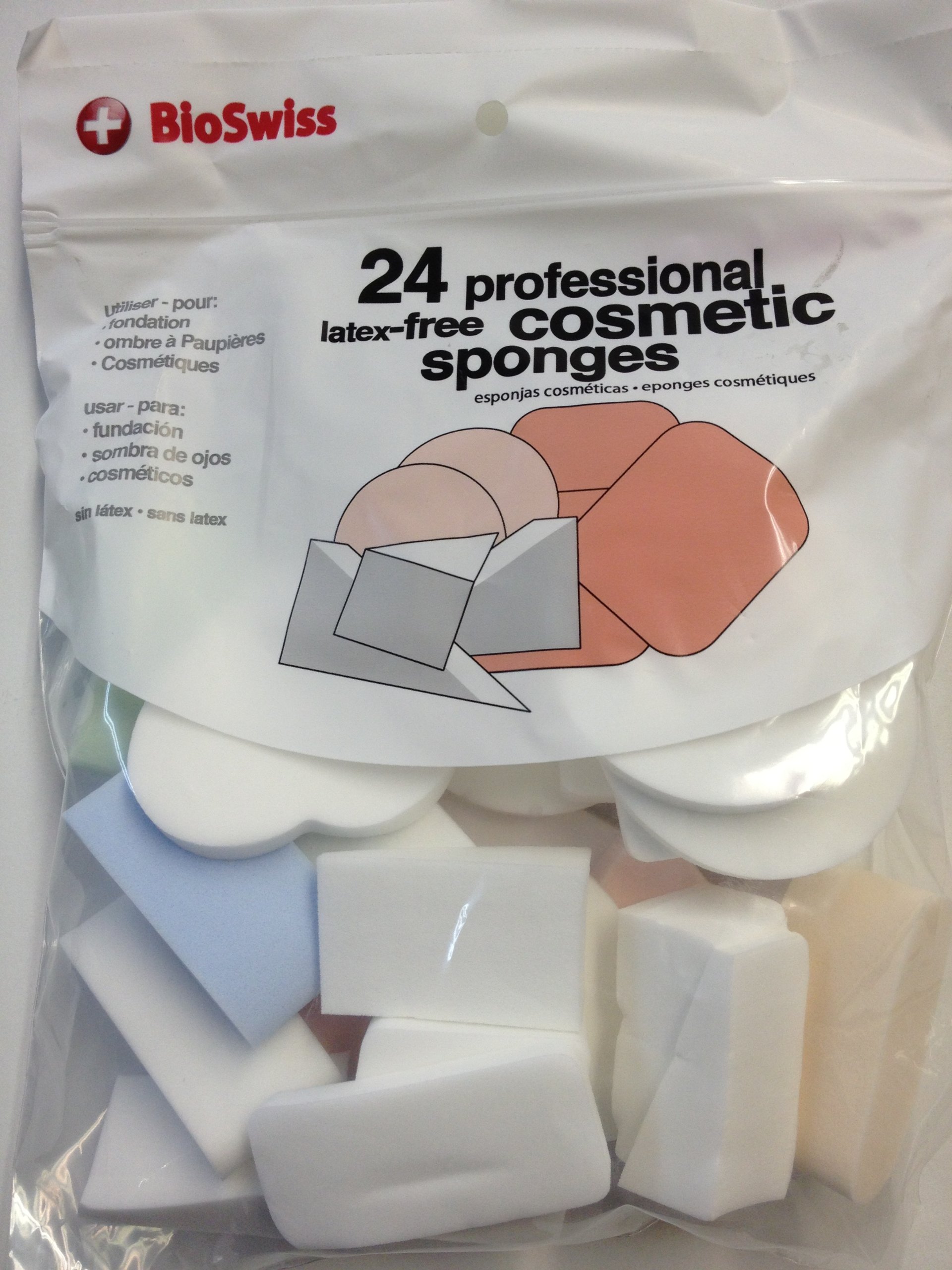 BioSwiss Professional Latex Free Cosmetic Sponges 24 Count for Foundation Make Up
