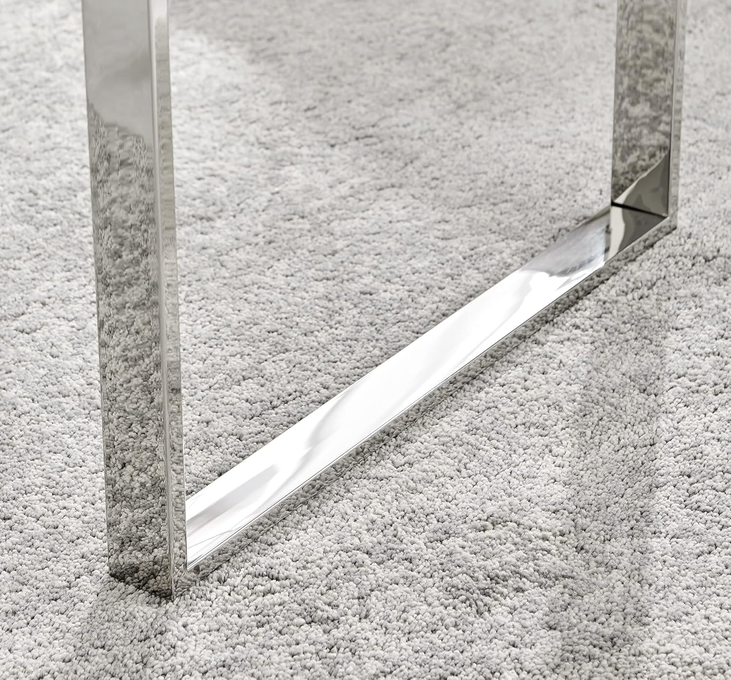 Furniturebox UK Miami Large Modern Clear Glass and Stylish Chrome Silver Metal Coffee Table - Luxury Minimalist Contemporary Living Room Furniture