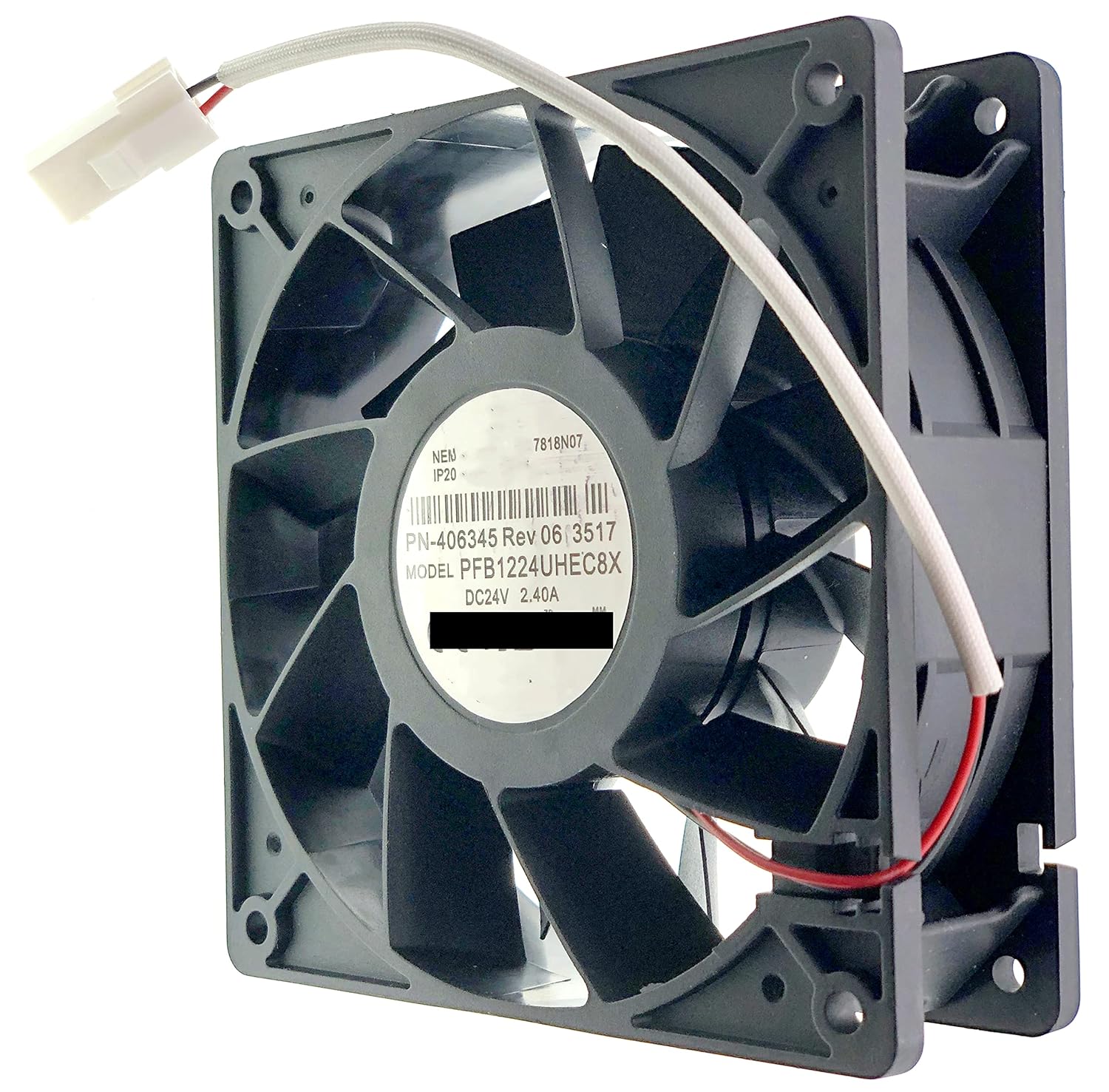 New cooling fan for PFB1224UHEC8X PN-406345 Rev06 2217 DC 24V 2.40A 12CM Size :120×120×38mm 5500RPM
