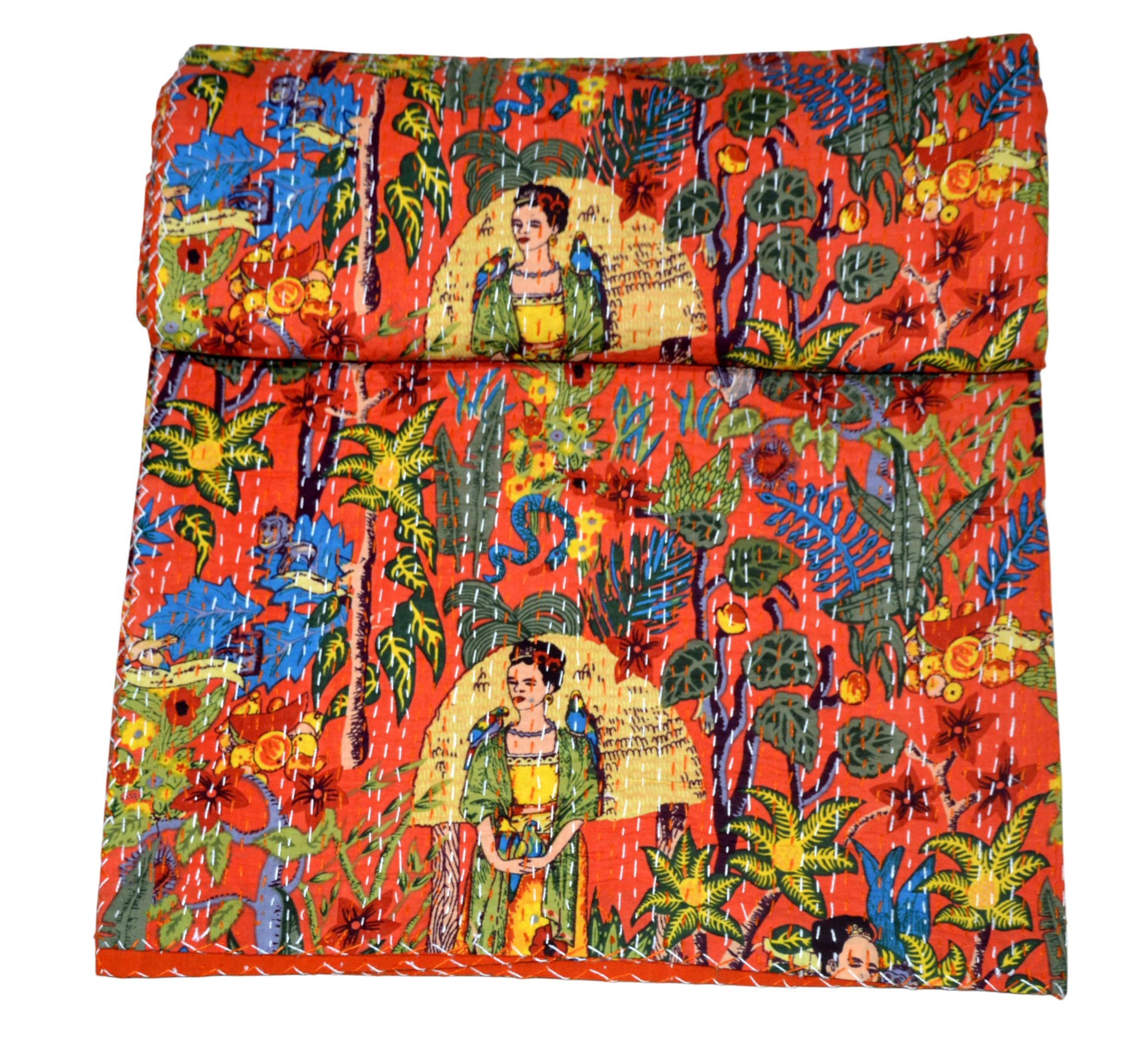 Bawełniana kołdra wyprodukowana w Indiach, indiańskie narzuty z bawełny queen size, kołdra bawełniana king size, ręcznie robione bawełniane kołdry boho