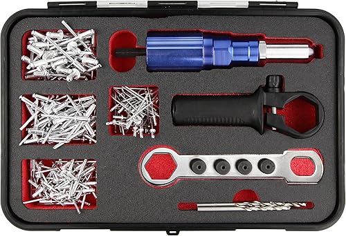 Kit adaptador de pistola de remache, kit de herramientas manuales de tuerca de remachado profesional, cabeza de remache de diámetro de