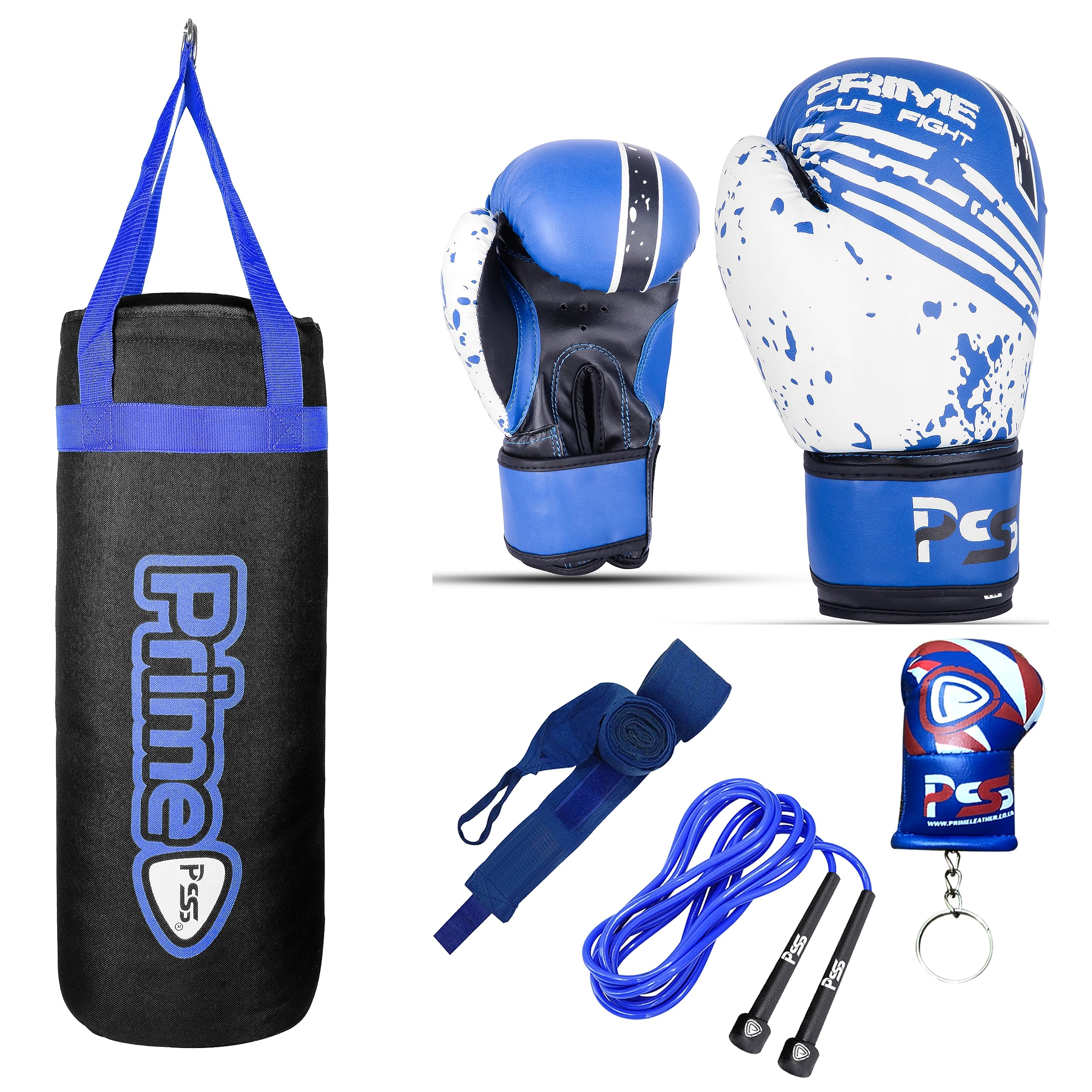 Gants de boxe enfants et accessoires bleu PSS, le coffret cadeau idéal de 3 à 14 ans - 8