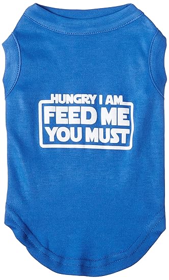 Mirage Pet Products Hungry I Am Screen Print Shirt Blue Med (12)