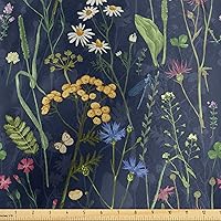 Vista 148 de Lunarable The Yard, tela de mariposa de The Yard, colorido patrón de insectos con alas para primavera, diseño de dibujos animados, tela de Morado