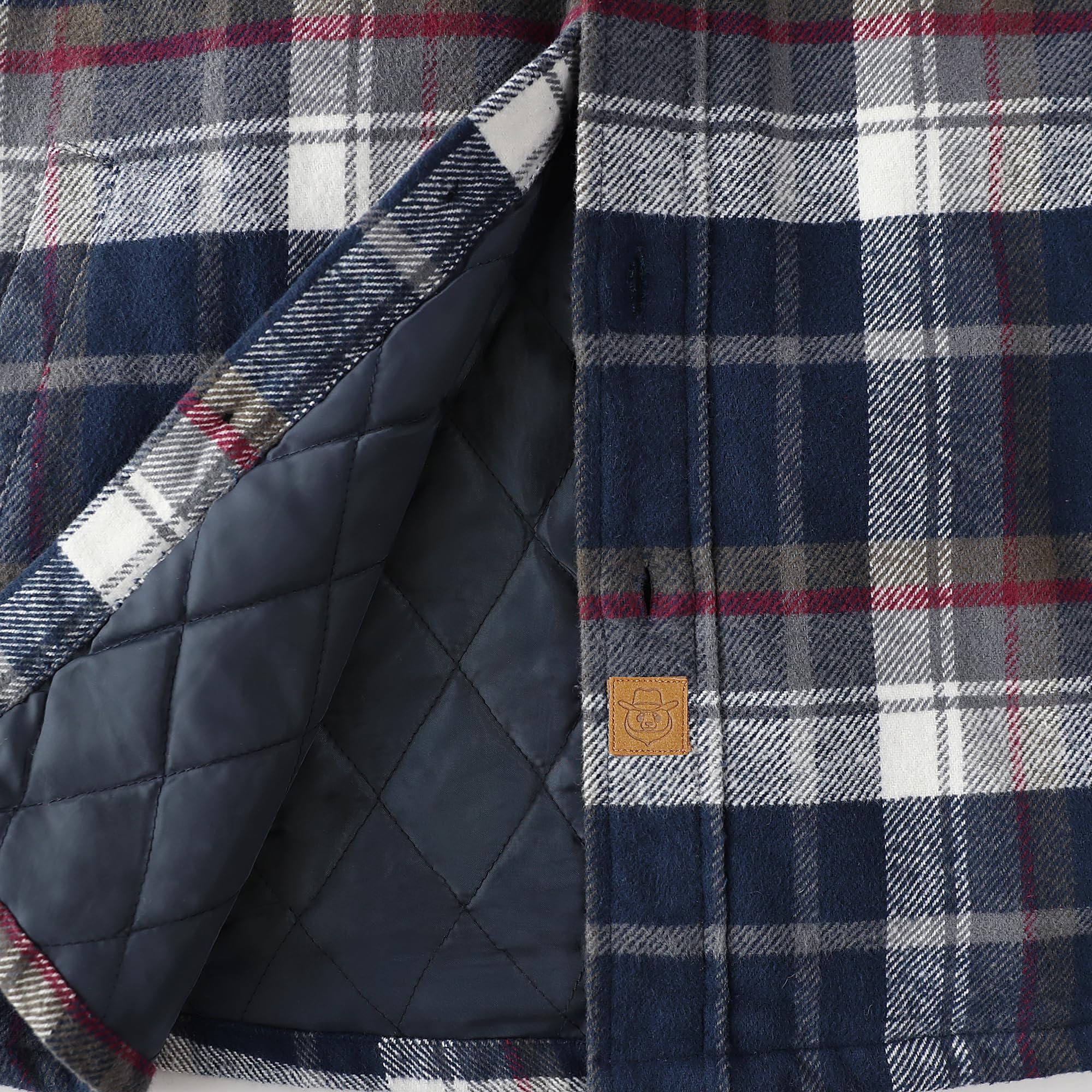Dubinik® Giacca da Uomo Calda Foderata Cotone Leggero Giacca Camicia Flanella Casual Bottone Quadri Overshirt Manica Lunga