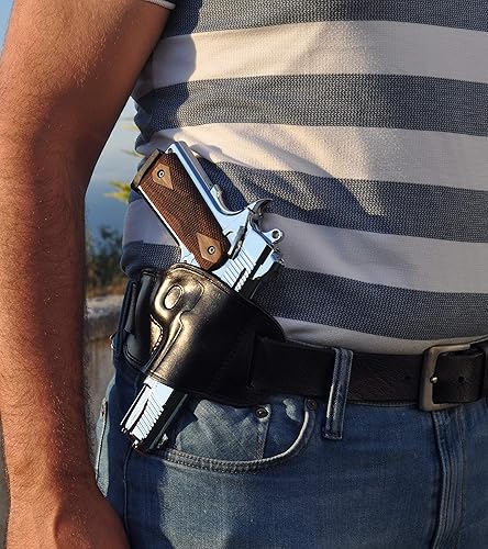 Miniatura 7 de Ottoza Funda de cuero hecha a mano derecha para pistola 1911 – Funda OWB para pistola 1911 se adapta a la mayoría de los modelos 1911 COLT – Kimber