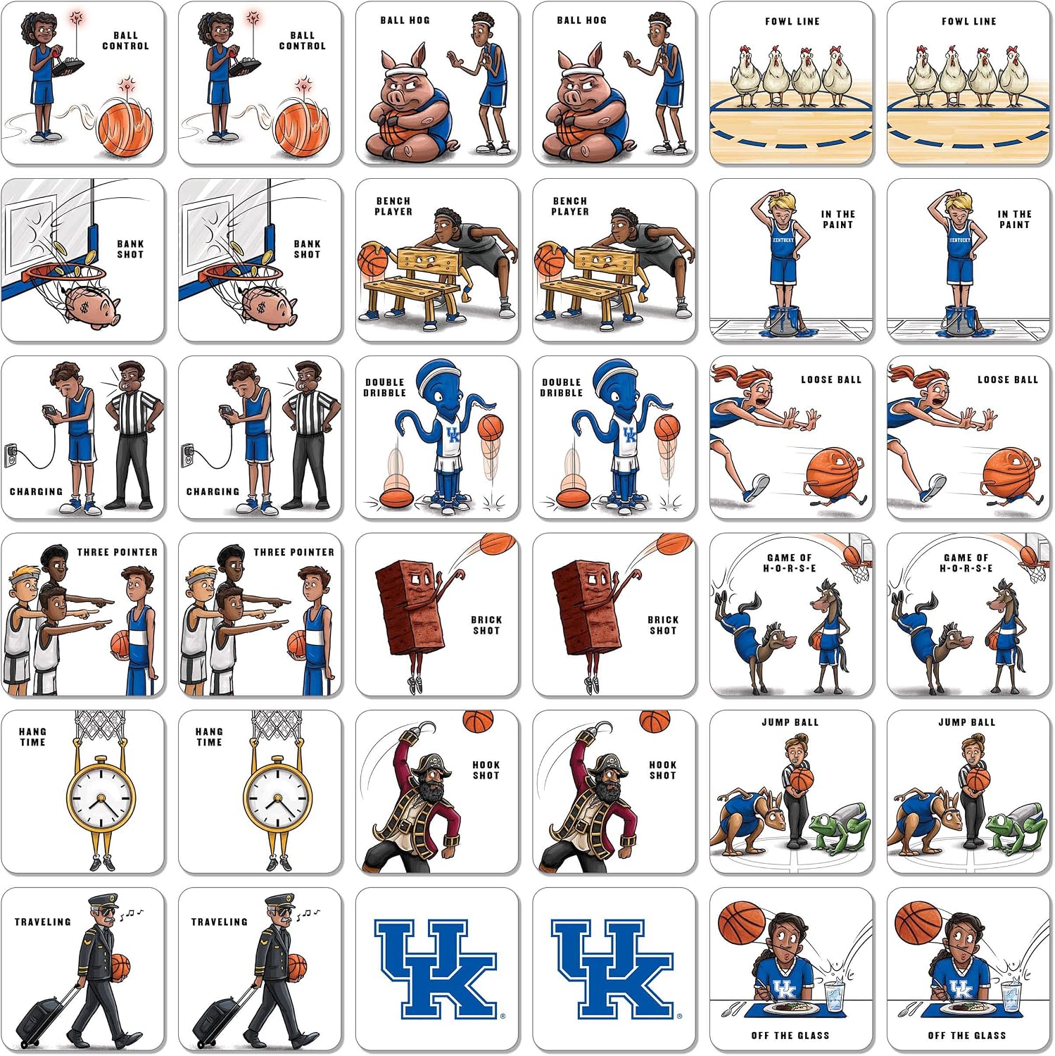 YouTheFan NCAA Officially-Licensed Memory Match Game - Humorous, Team-Specific, Original Hand-Drawn Artwork, Fun for the Whole Family, for Fans Young and Old