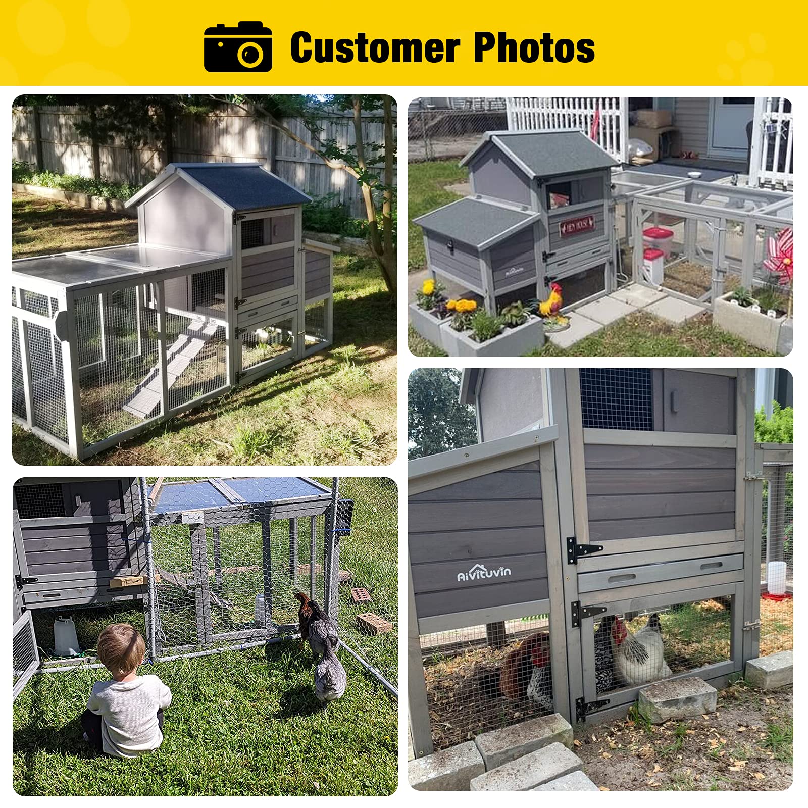 Chicken Coop for 23 Chickens with Wheels, Mobile Hen House Expandable, Outdoor Wooden Poultry