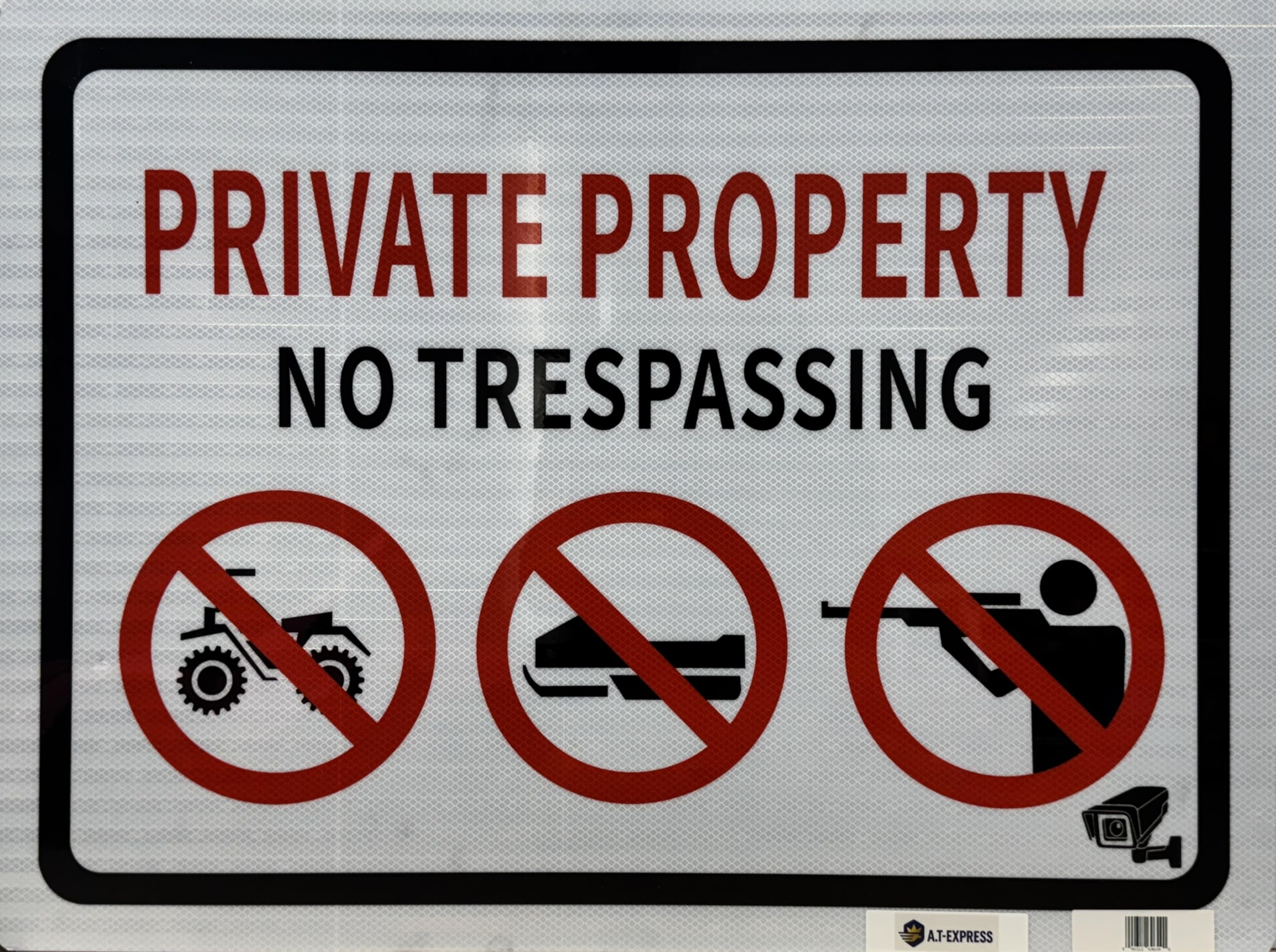 Panneau « No Trespassing » – Propriété privée – 61 x 81 cm en aluminium robuste, panneau de sécurité réfléchissant et résistant aux intempéries pour l'extérieur