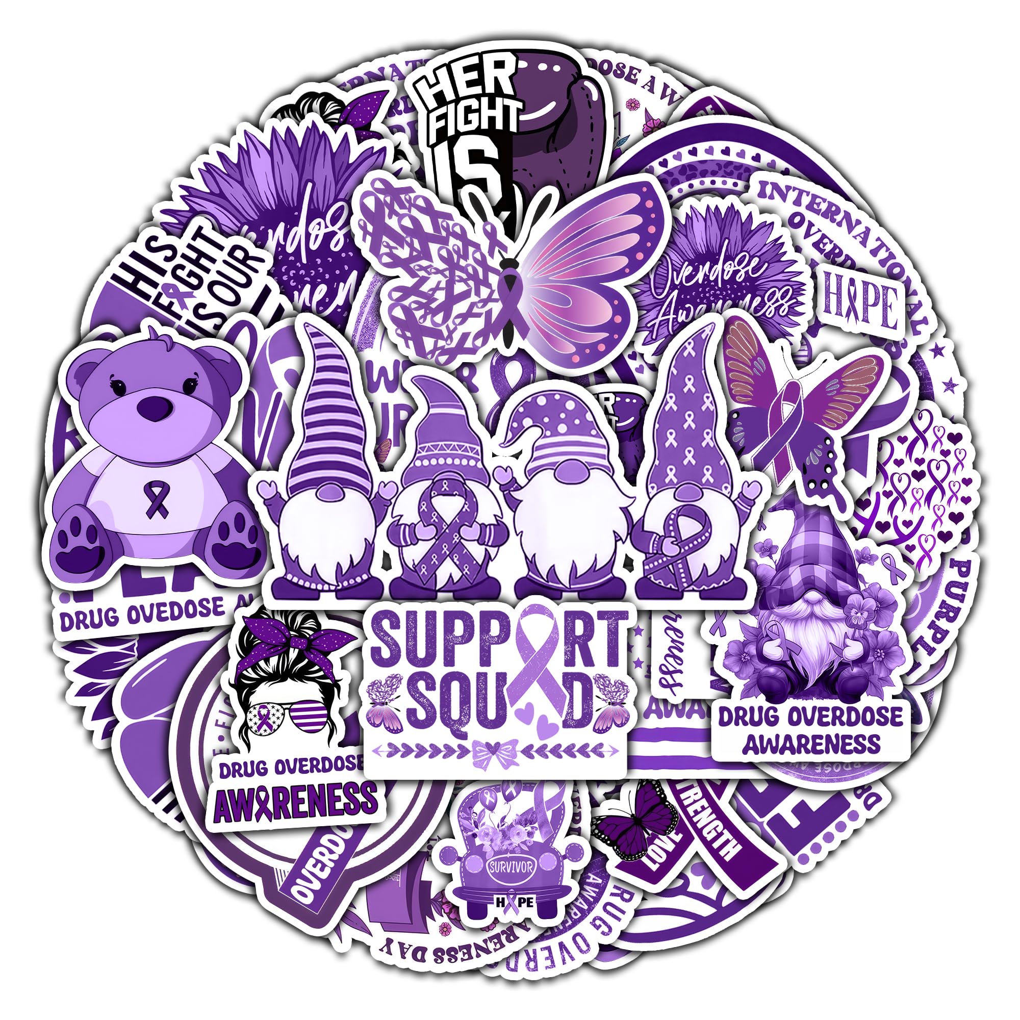 BIGZORO Pack 50 PCS Drug Overdose Awareness Stickers Decorative Car Bumper Water Bottles Bicycle Laptop Bike Window Vinyl Decals Waterproof