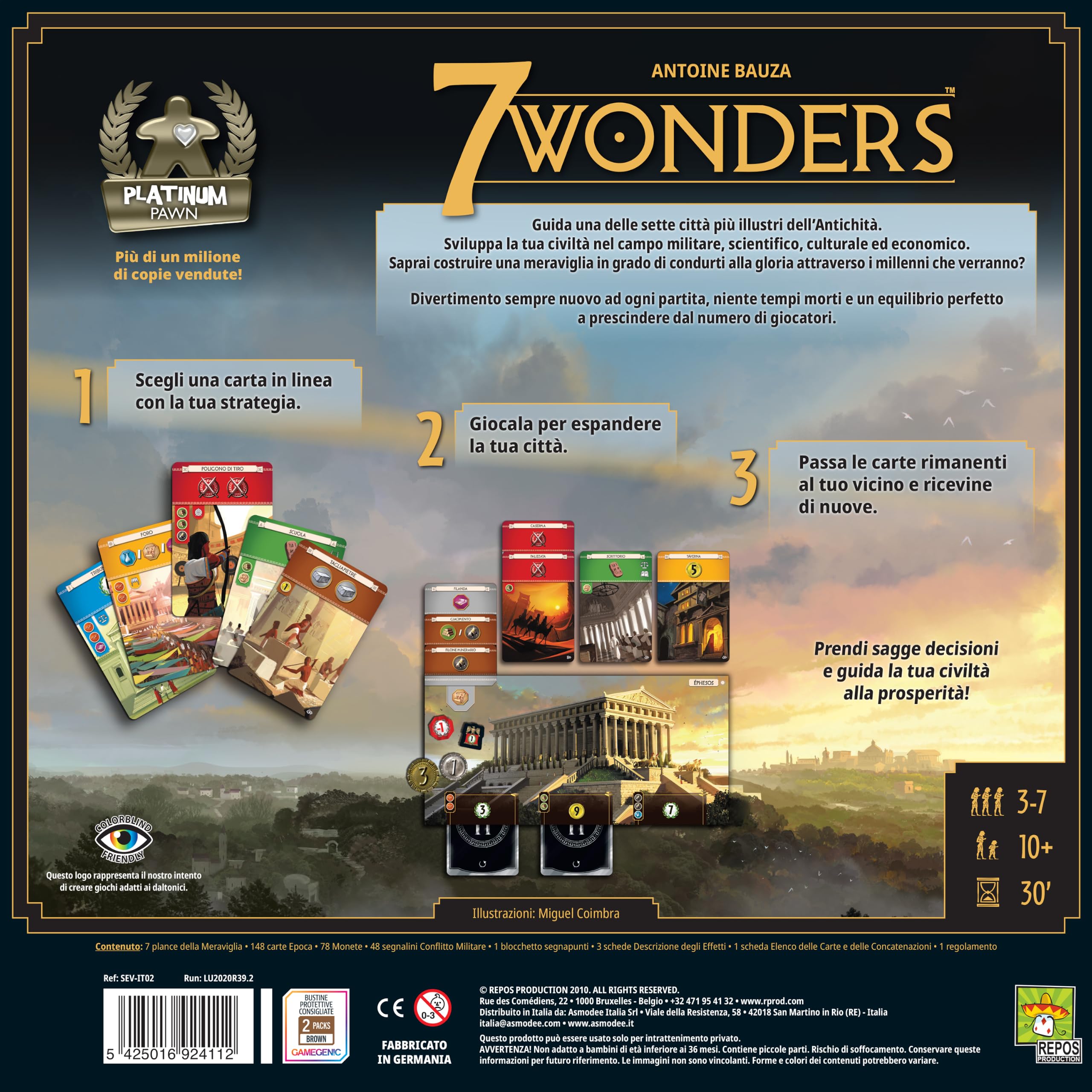 Asmodee Italia - 7 Wonders: Nuova Edizione Gioco da Tavolo - Version Italienne