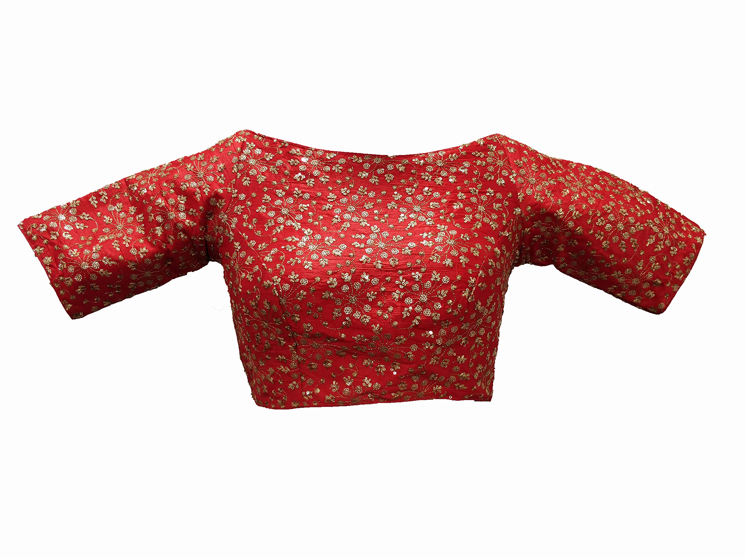 BOAT NECK ELBOW SLEEVES PADDED BLOUSE