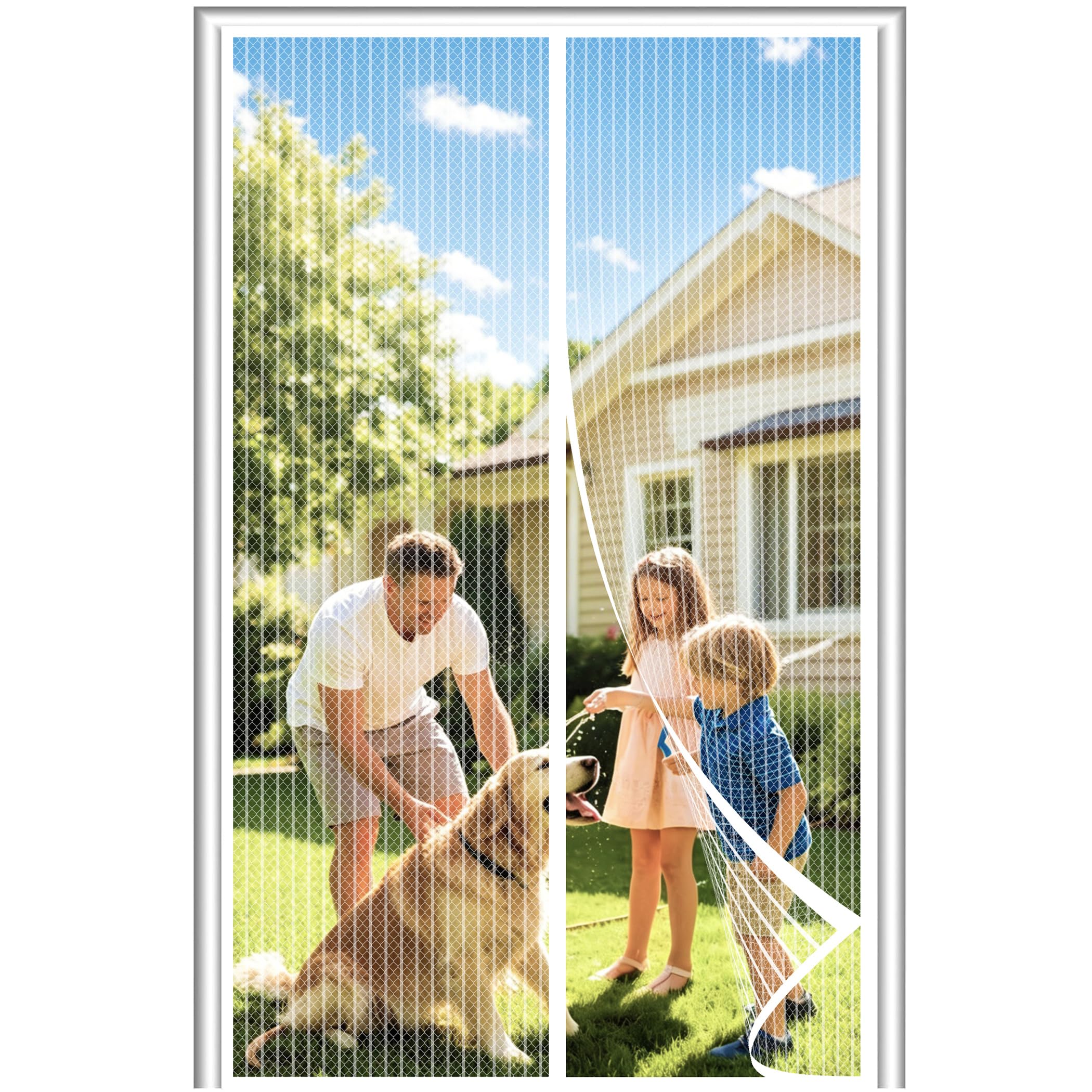 DIKER Fliegengitter Magnet Tür, Insektenschutz Magnetvorhang Balkontür 80x200cm, Fliegenvorhang Magnetisch Türe, Fliegengittertüren Ohne Bohren, Fliegenschutz Vorhang Terrassentür