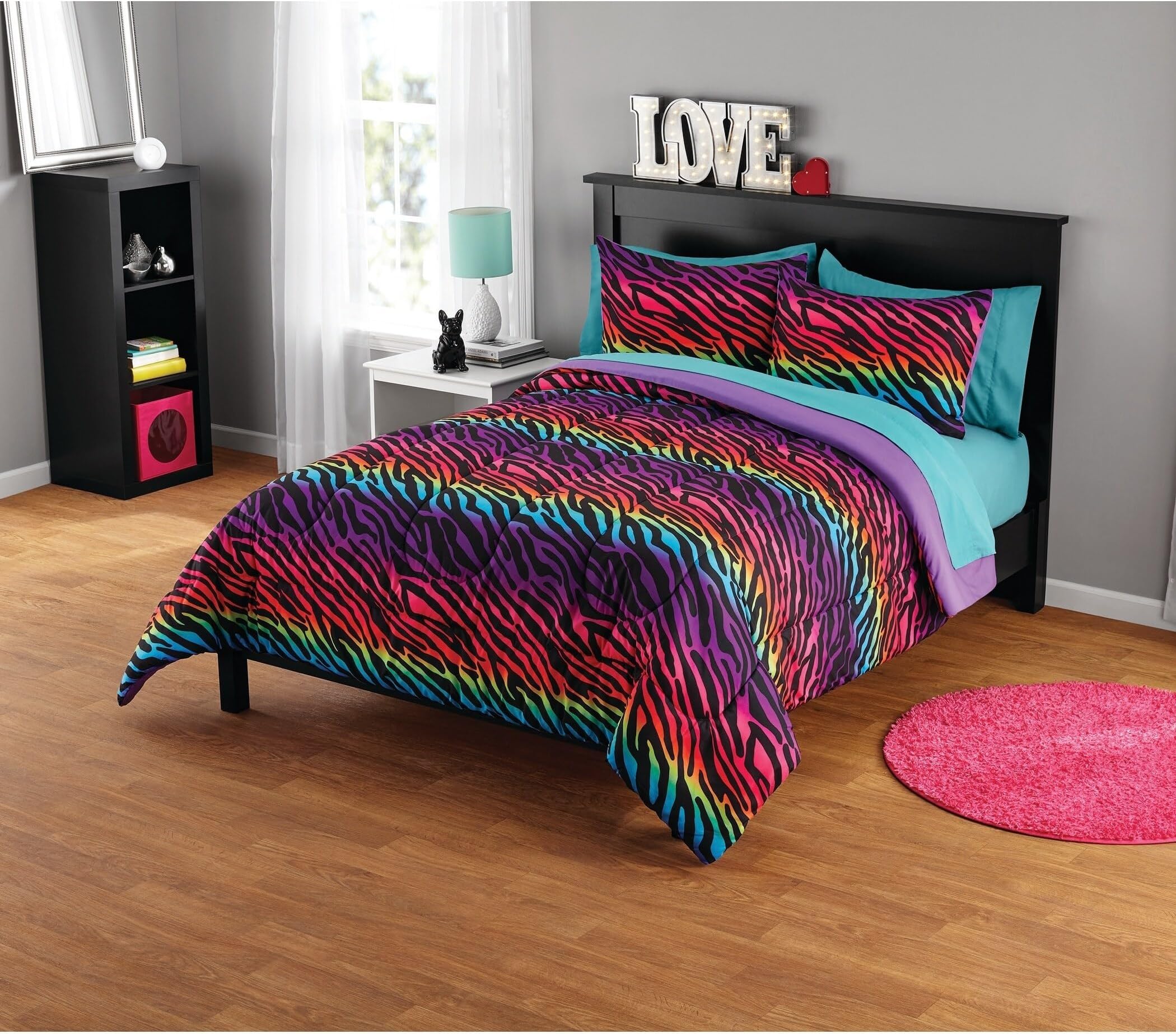 Pop Shop Rainbow Zebra Comforter set (Twin/Twin XL)