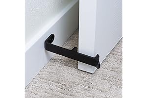 Soft-Closing Concealed Door Stopper with Floor Protector | 2-Pack (Black)