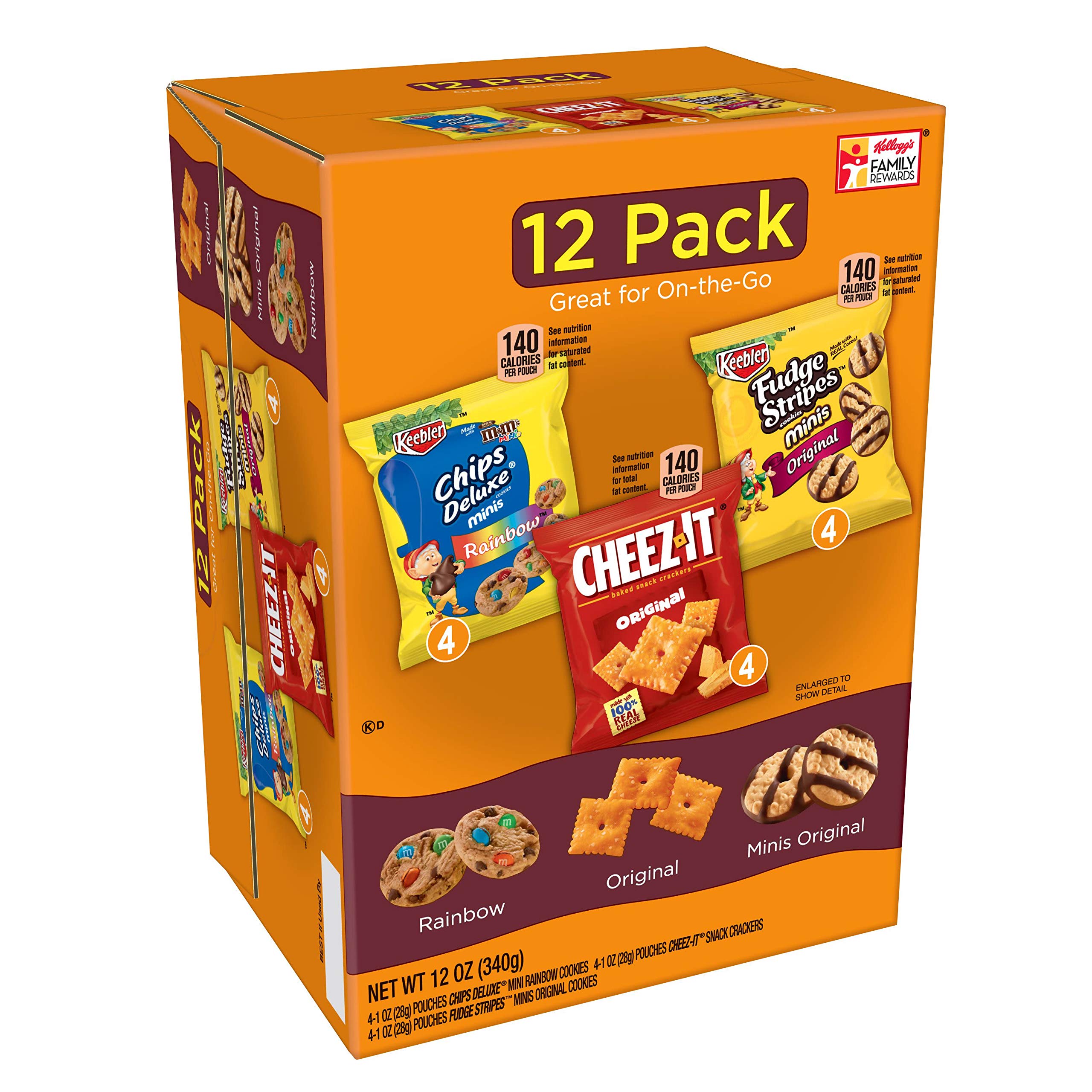 Keebler Cookies and Cheez-It Crackers Snacks Variety Pack, 12 Ounce, 12 Count