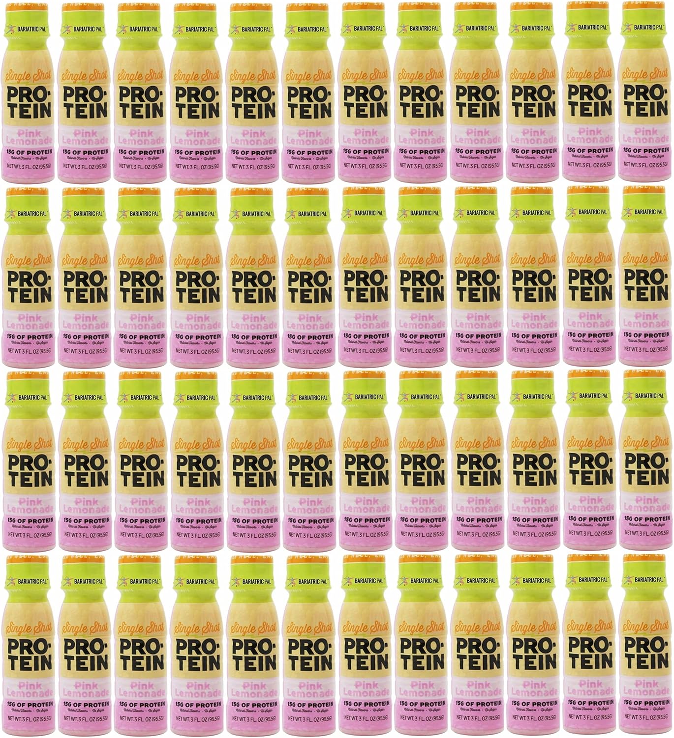 BariatricPal Ready-To-Drink 15g Whey Protein & Collagen Shots - Pink Lemonade (48 Bottles)