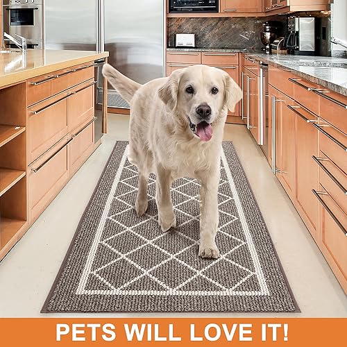 Miniatura 7 de BEQHAUSE - Alfombras de cocina, antideslizantes, para suelo, 2 piezas, alfombras de cocina y tapetes antideslizantes y lavables con respaldo de TPR,