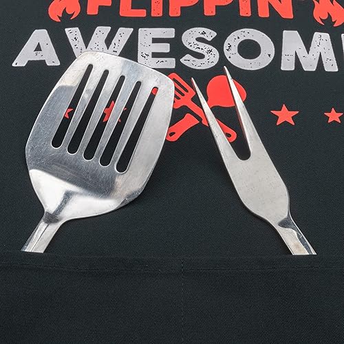 Miniatura 7 de Dad Apron with 3 Pockets, Bottle Opener, Towel and Gift Box, Ideal Birthday, Christmas and Father's Day Gift