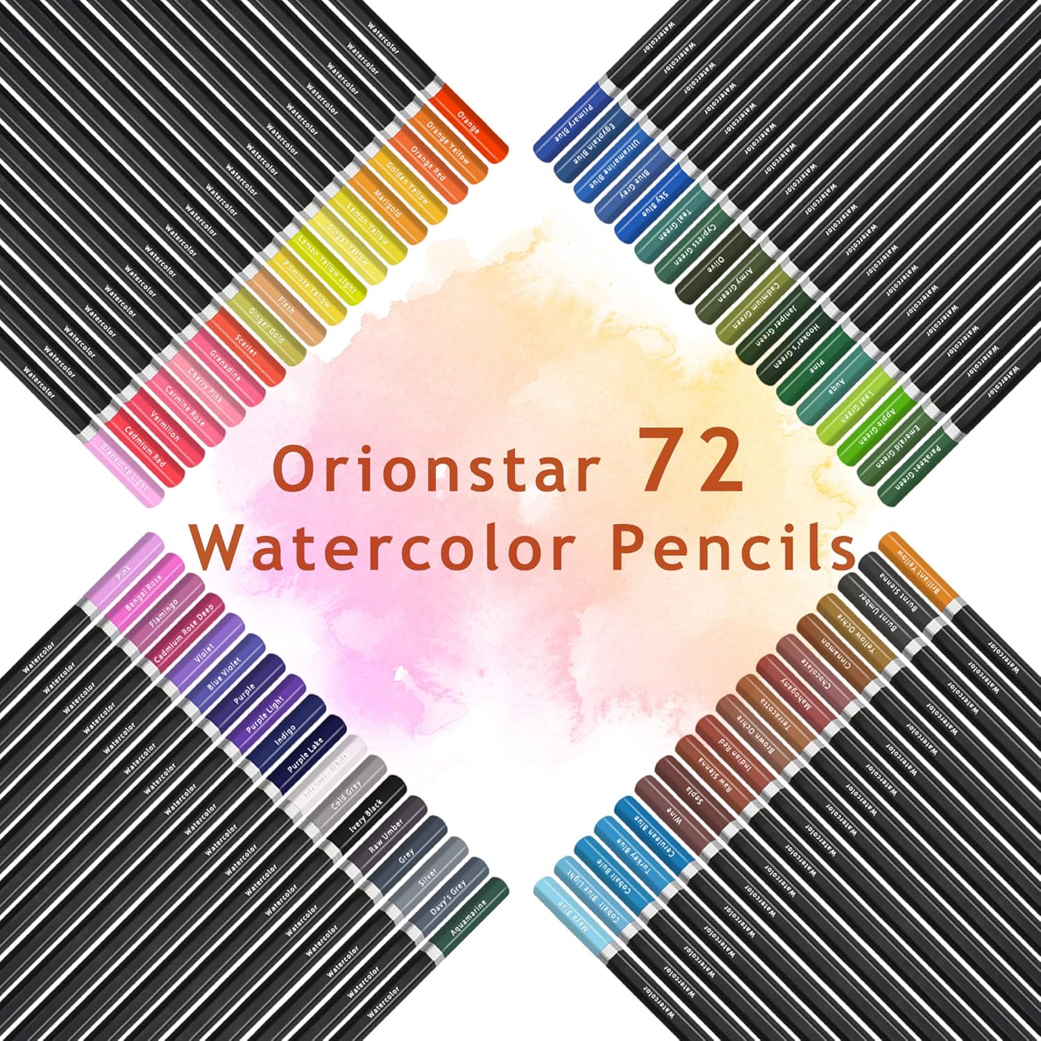 Orionstar Professional Colored Pencils Set of 72 Color Pencils with Zipper Case, Luminance Map Pencils by Numbers with Premium Soft Core for Adult Artists Women, Blending Drawing for Coloring Book : Arts, Crafts & Sewing