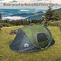 Vista 5 de Night Cat Pop-up Camping Tent: 2 Person Tent Waterproof Instant Easy Setup Family Tent