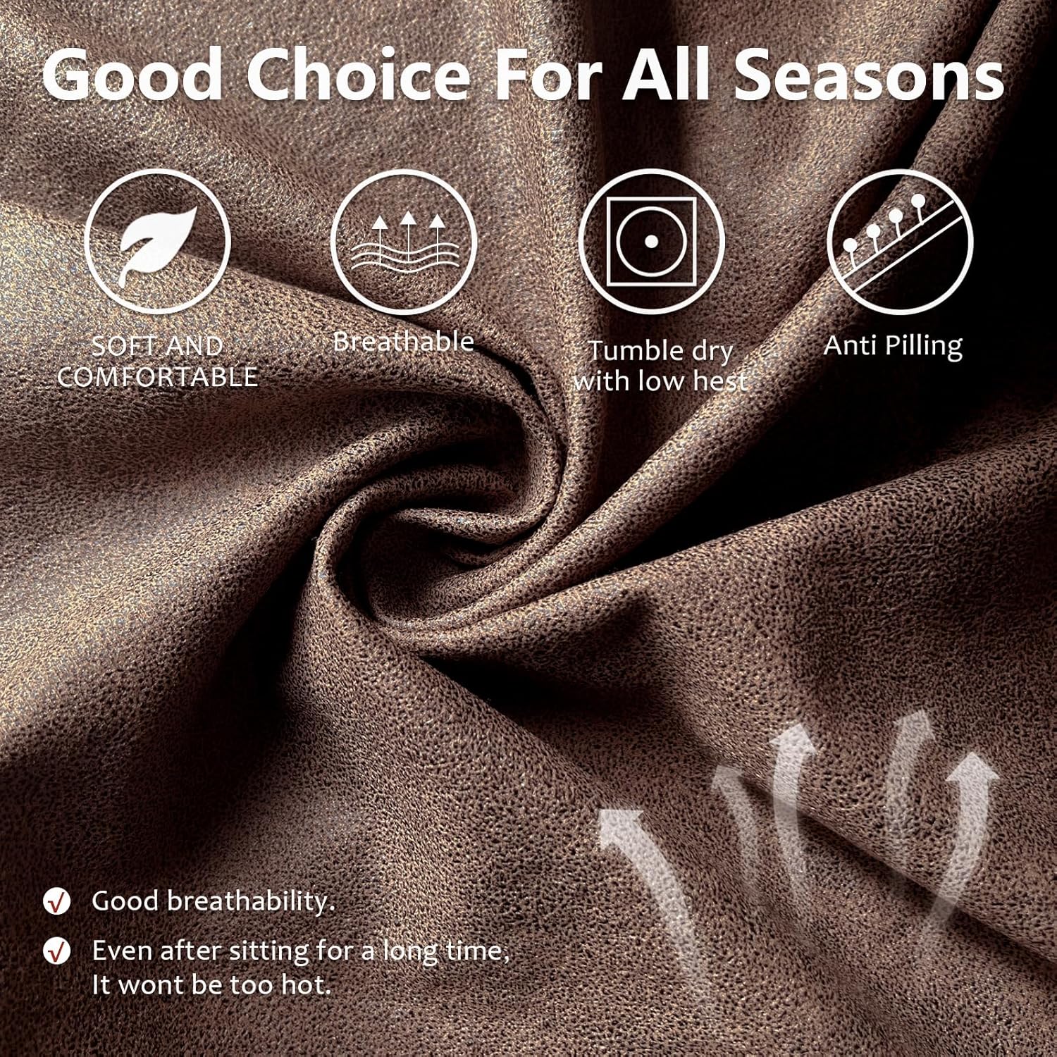 ANARACHON Recliner Chair Covers Leather Like, 4 Pieces Lazy Boy Recliner Cover, Furniture Protector - Washable Soft Sofa Slipcover for Pets Kids (Brown)