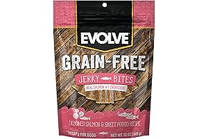 Evolve Grain Free Salmon and Sweet Potato Jerky Dog Treats - Grain-Free...