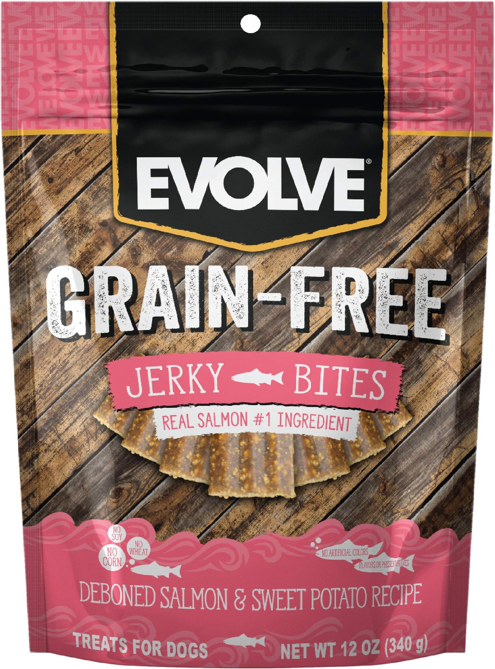 Grain Free Salmon and Sweet Potato Jerky Bites Dog Treats