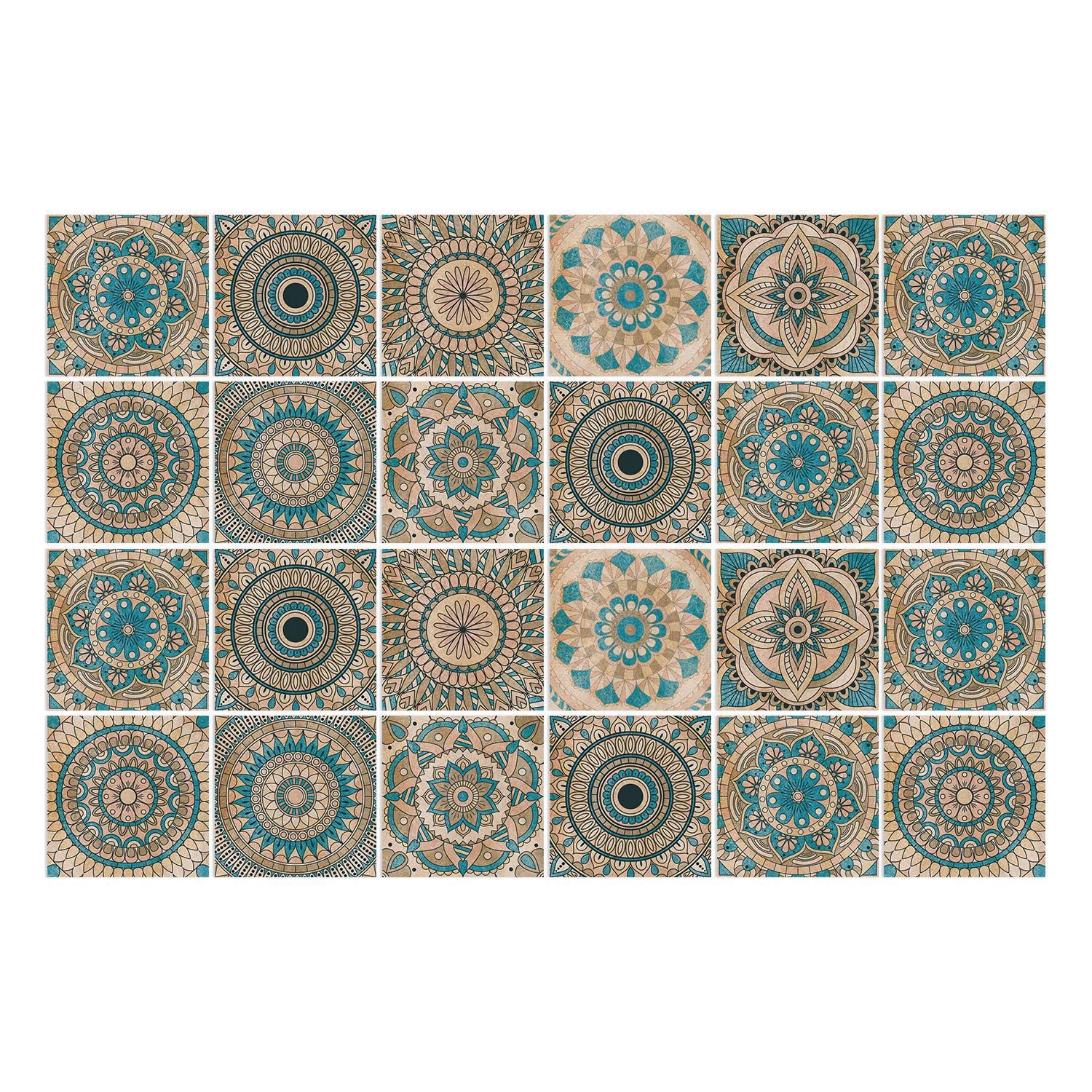 Autocollants pour carrelage de cuisine et salle de bains style rétro pour une ambiance bohème