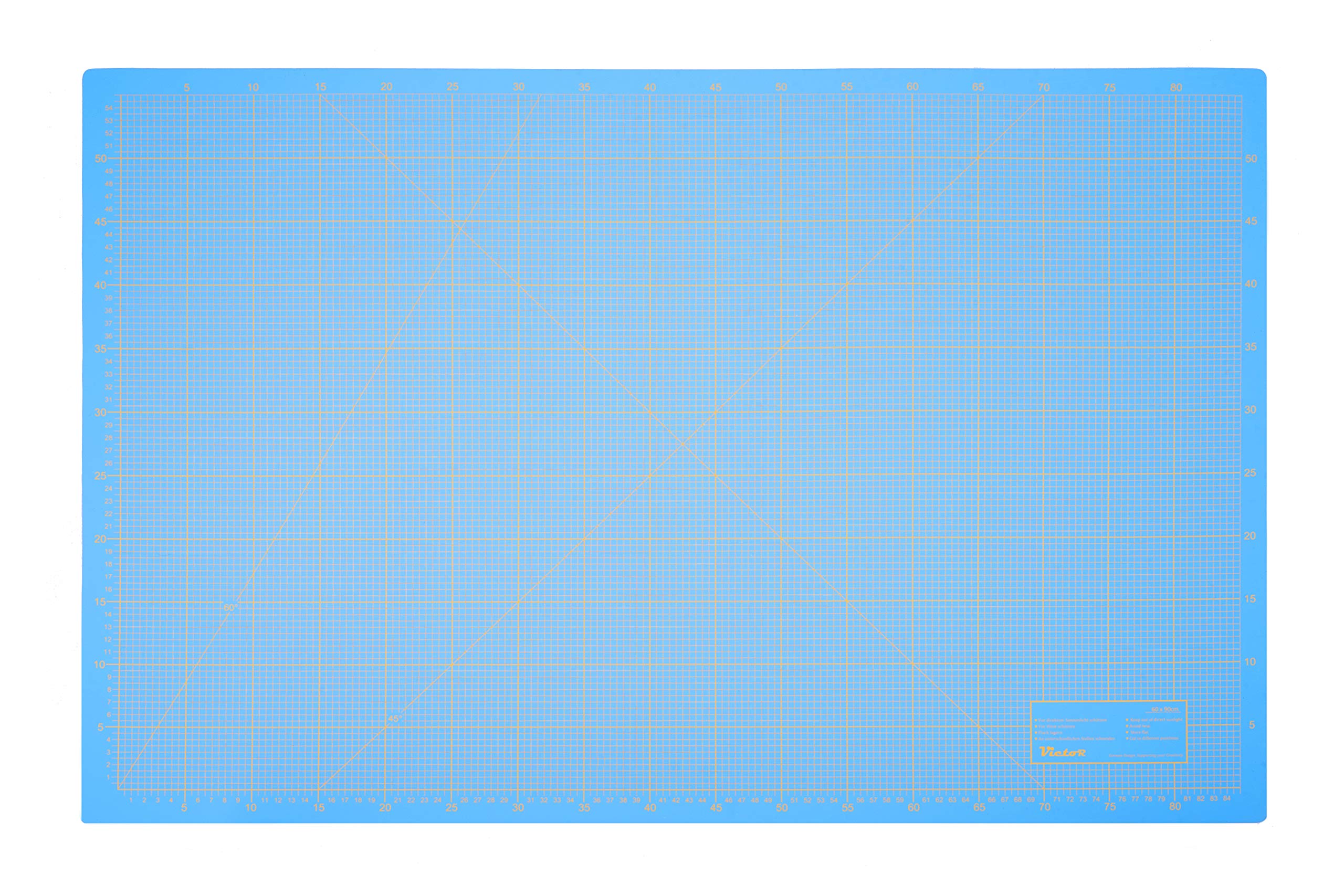 Victor alfombrilla de corte A0 azul 90 x 120 cm de 3 capas autocicatrizante – base de corte profesional para bricolaje y costura, protector de escritorio