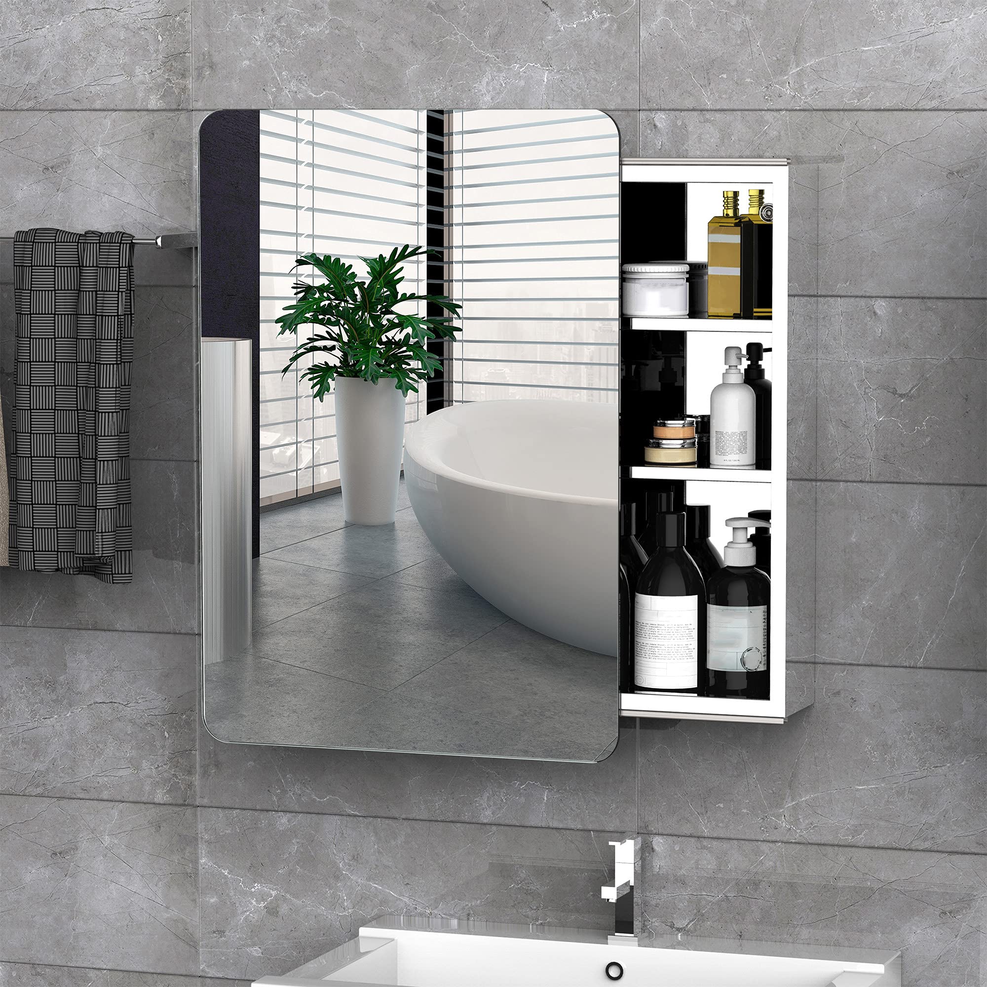 32 Led Single Door Bathroom Mirror Medicine Rispa