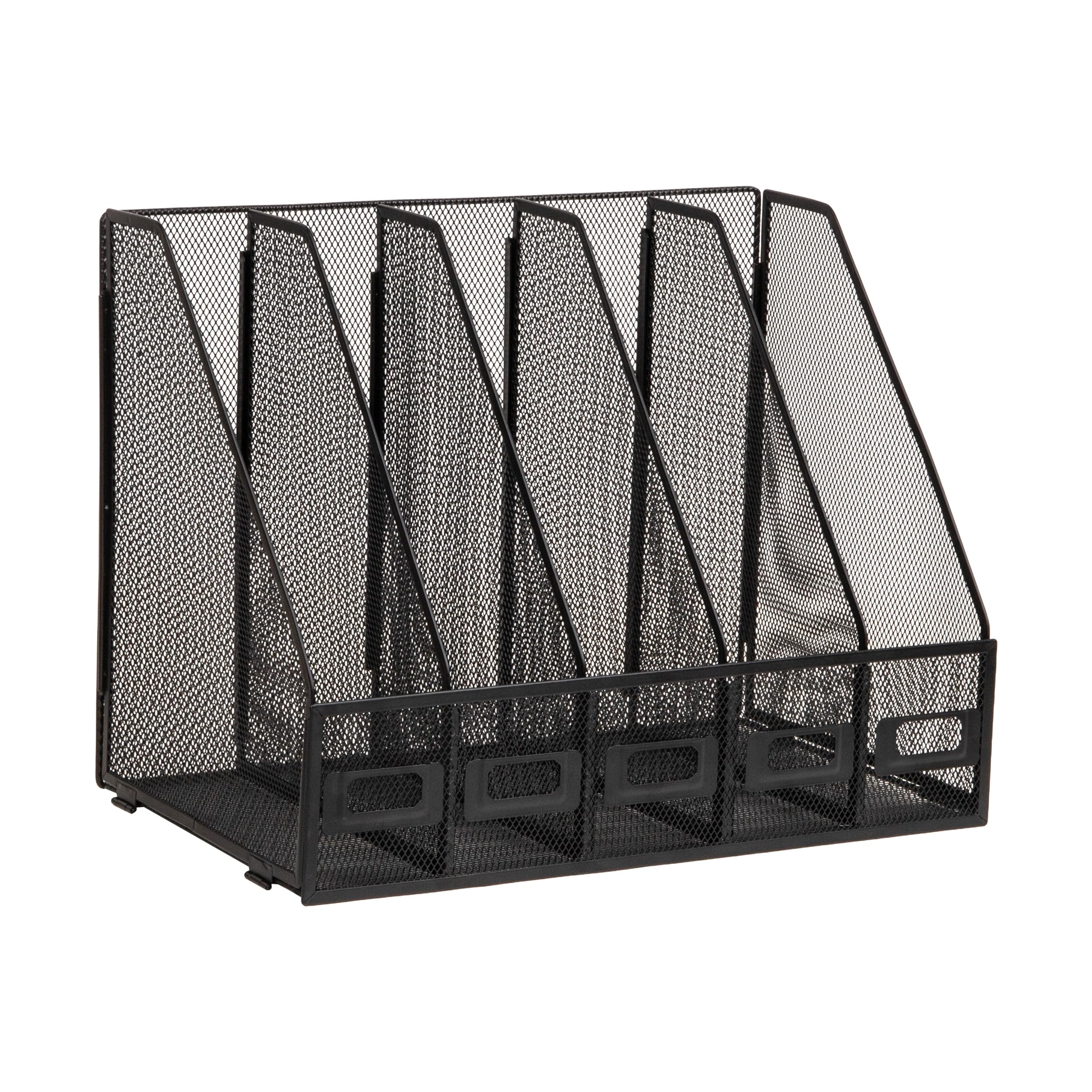 Mind Reader Organizer verticale a 5 scomparti, organizer da scrivania, per ufficio, rete metallica, nero